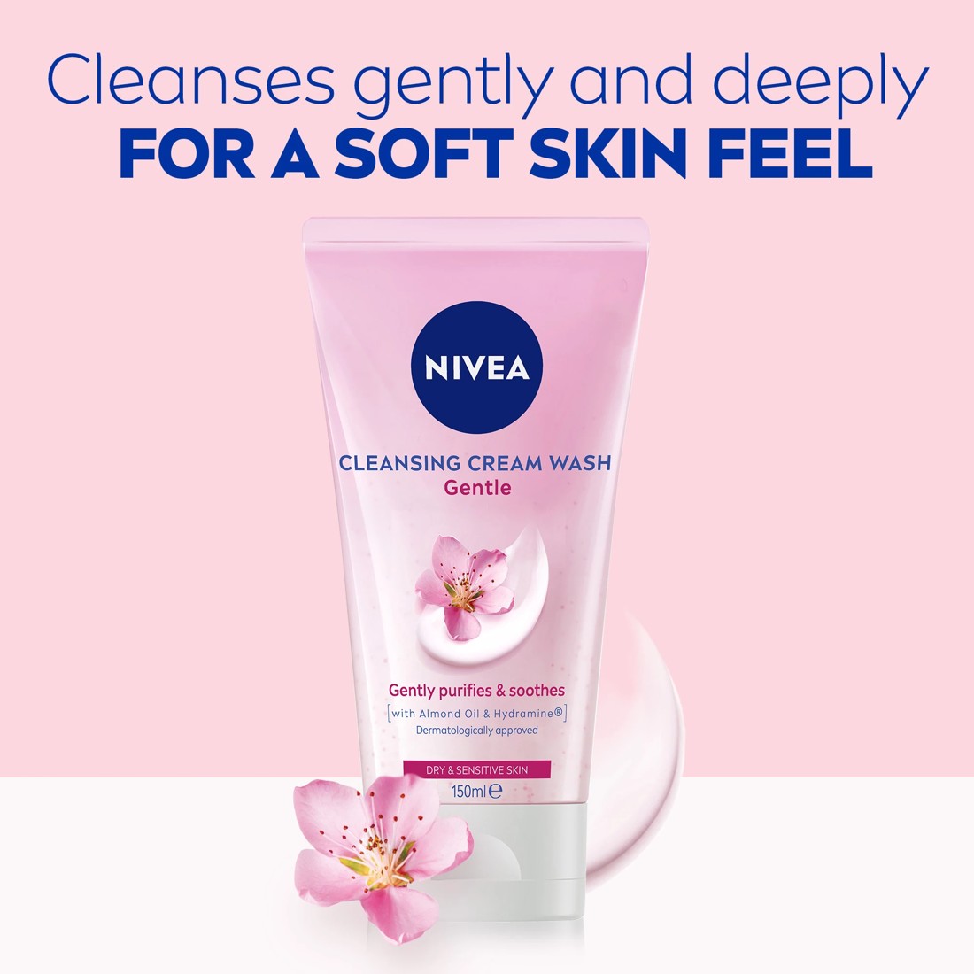 6 Nivea Gentle Cleansing Cream Wash 150ml - Almond Oil and Hydramine, 6 of 7