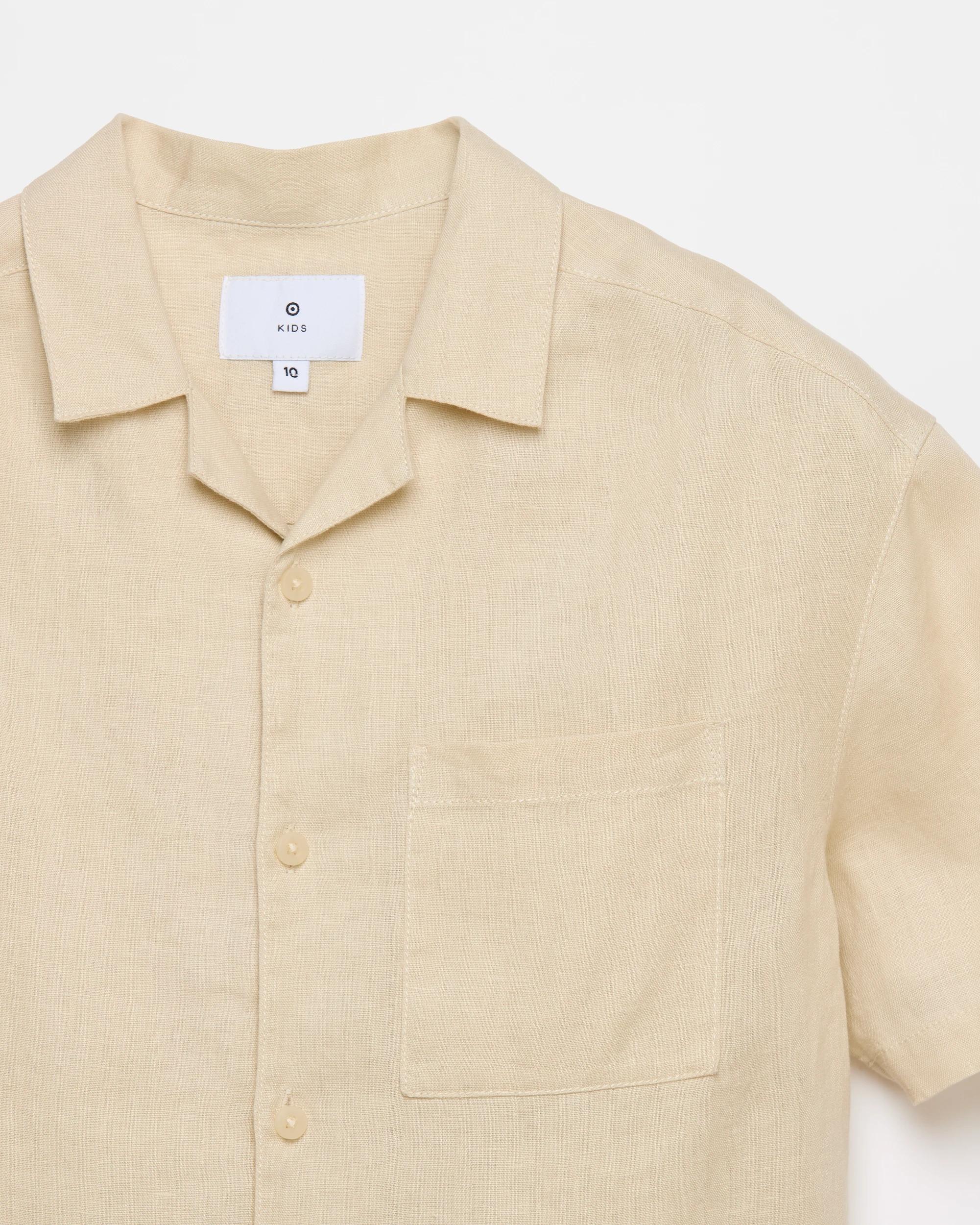 6 Target Kids European Linen Short Sleeve Shirt CREAM, 6 of 6