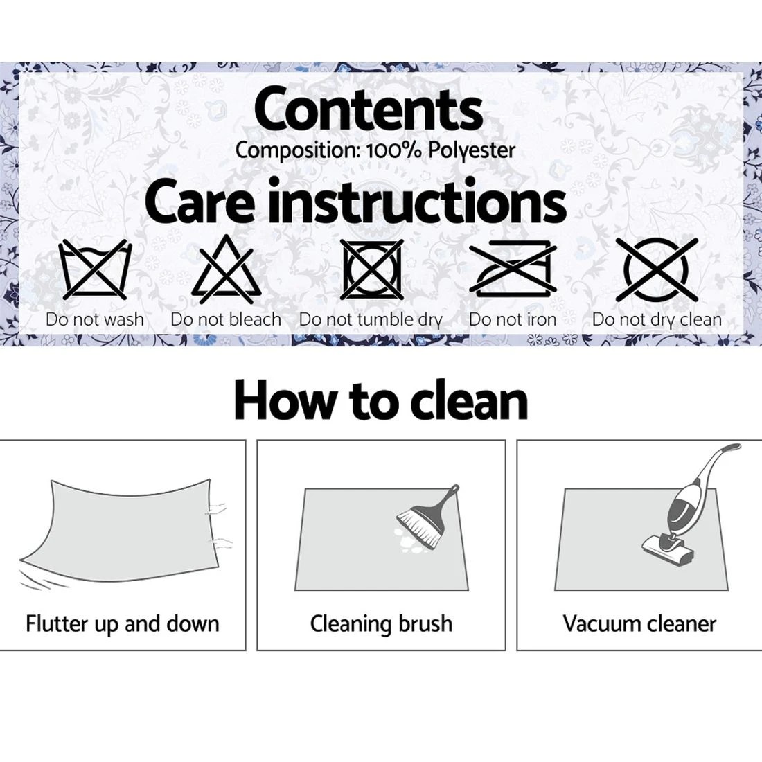 6 Artiss Floor Rug 200x290 Mat Carpet Short Pile Gaspar - Multi, 6 of 7