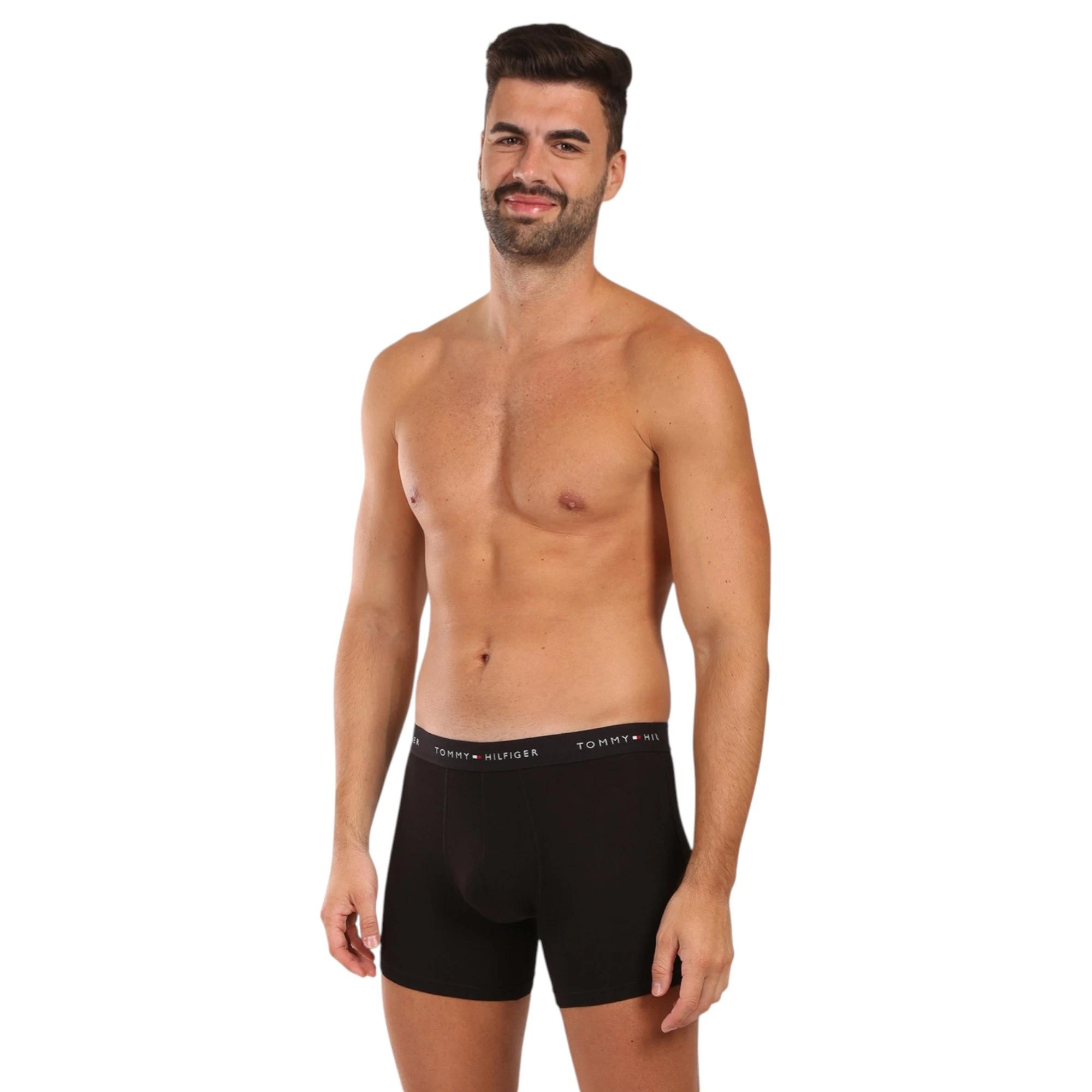 1 Tommy Hilfiger 3 Pack Mens Essential Cotton Trunks Boxer Briefs Underwear BLACK, 1 of 6