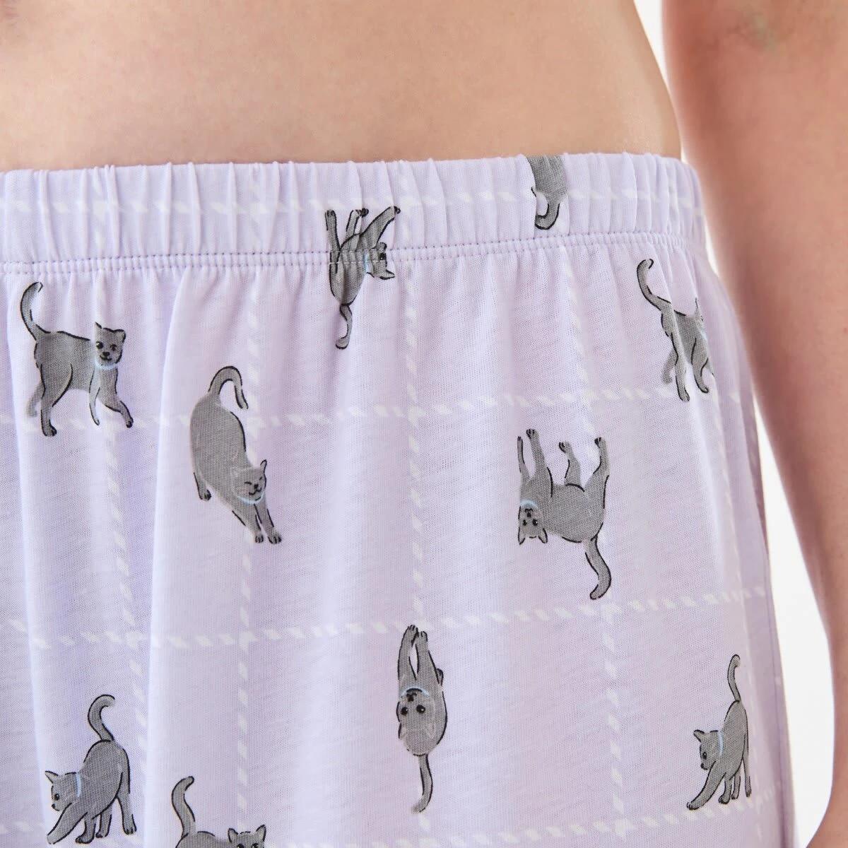 4 Printed Knit Pants Cat Chk, 4 of 5
