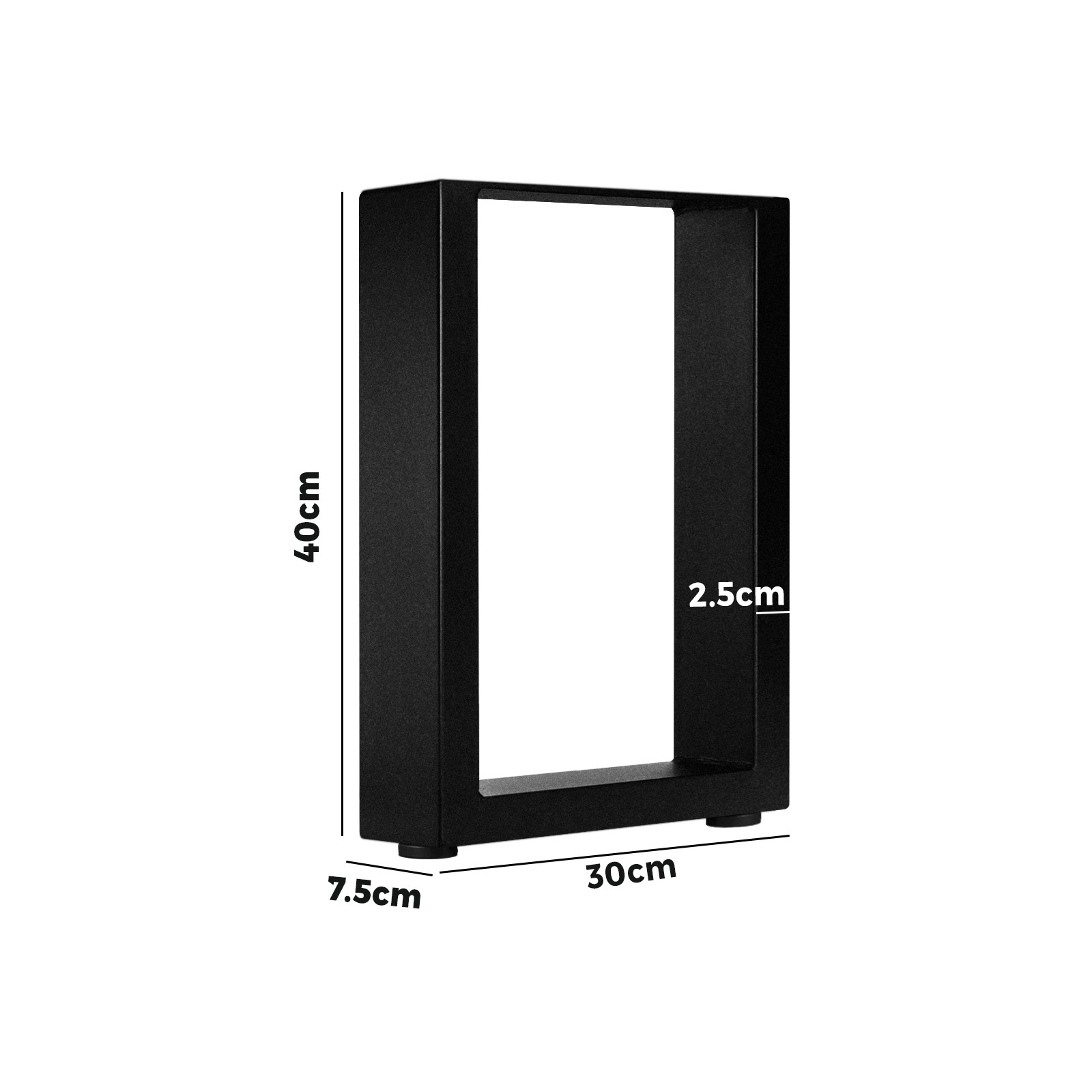 2 Oikiture 4X Coffee Dining Table Legs Bench Box DIY Steel Metal Industrial 40CM - Black, 2 of 2