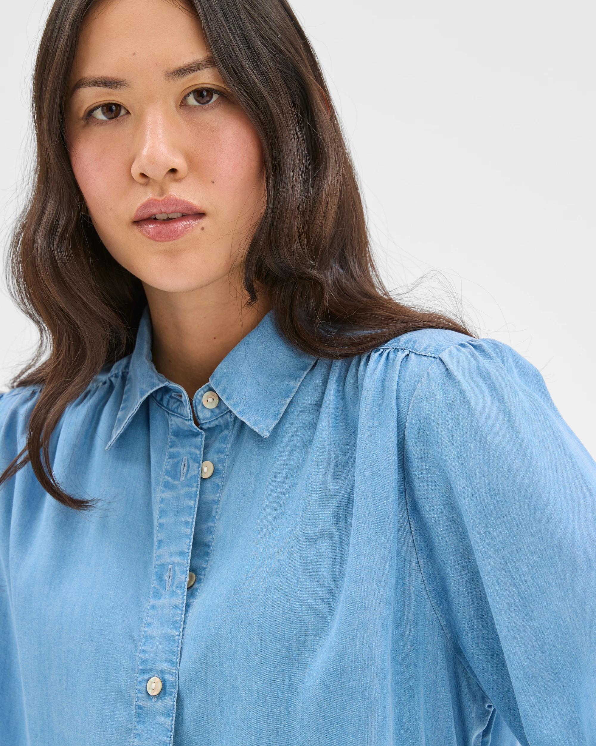 5 Target Woman Soft Button Through Shirt CHAMBRAY, 5 of 6