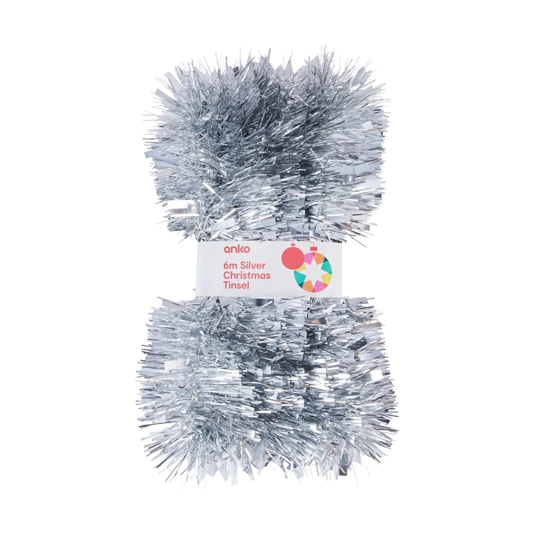 1 6m Silver Christmas Tinsel, 1 of 3