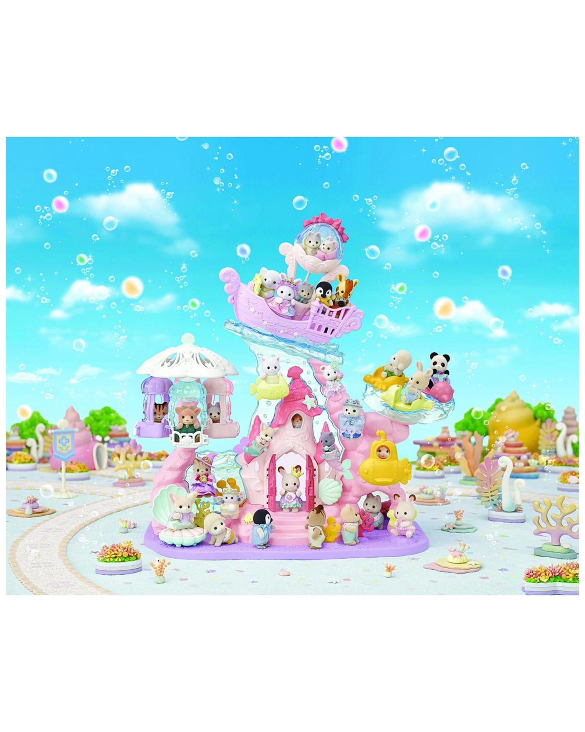 2 Sylvanian Families Baby Mermaid Castle Kids Miniature Doll Figure Toy Set 3 Years Plus - Multi, 2 of 7