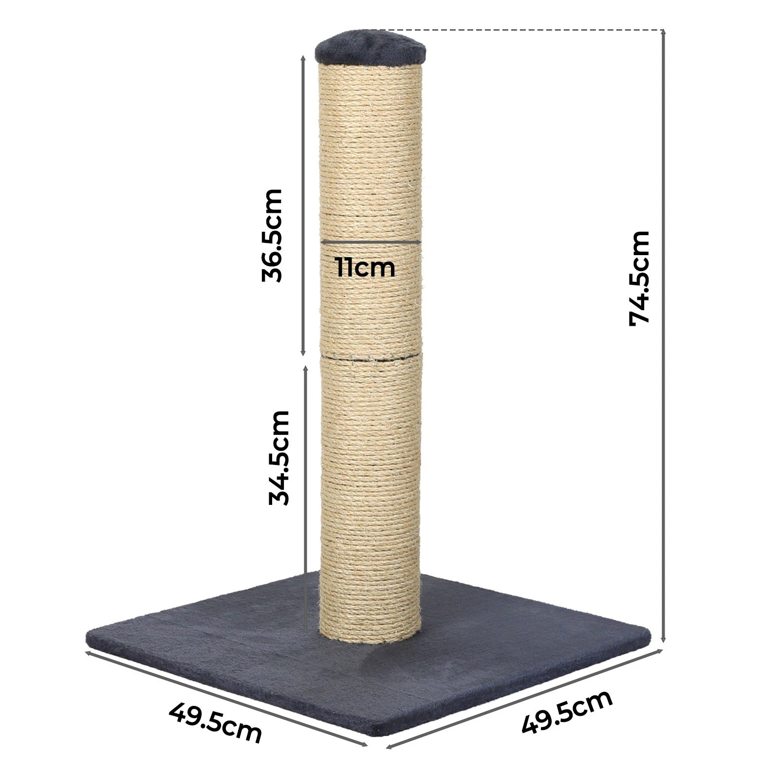 3 Pawz Cat Scratching Post  75cm - Grey, 3 of 9