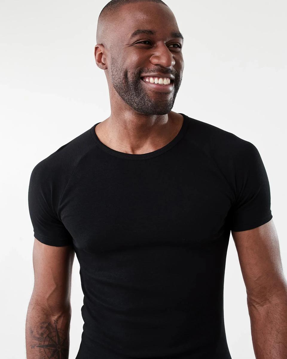 4 2 Pack Raglan Crew Neck T-Shirt Black, 4 of 5