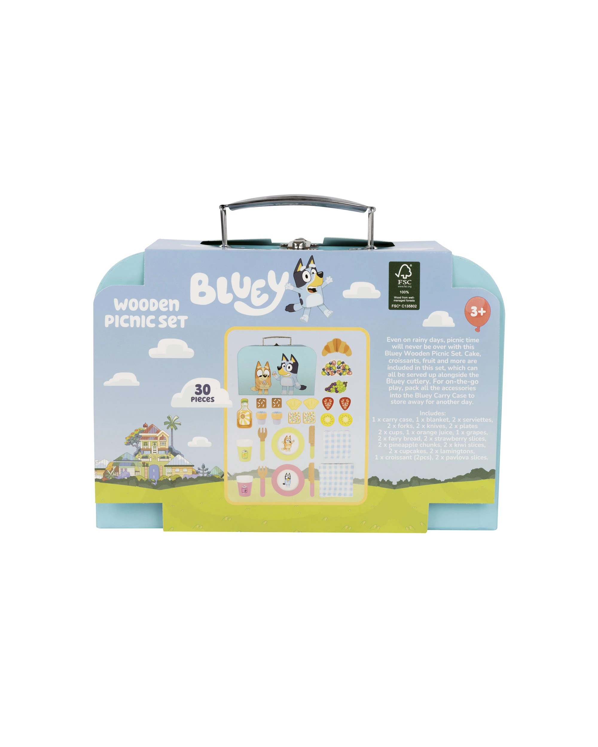 2 Bluey - Wooden Picnic Set (20 Pieces), Activity Toy, Suitable for Ages 3+ - Multi, 2 of 6