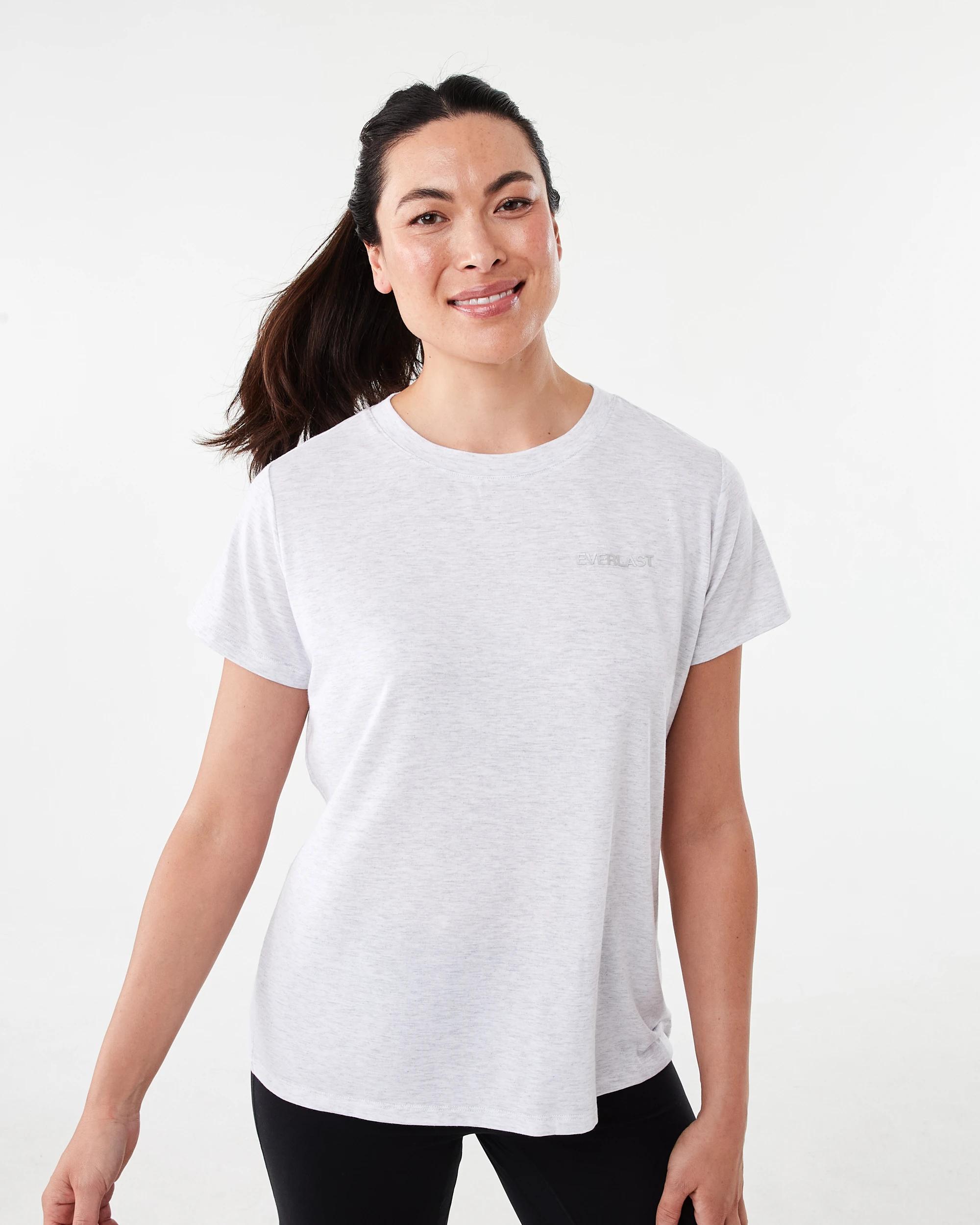 1 Everlast Womens Luxe Classic T-shirt White Marl, 1 of 6