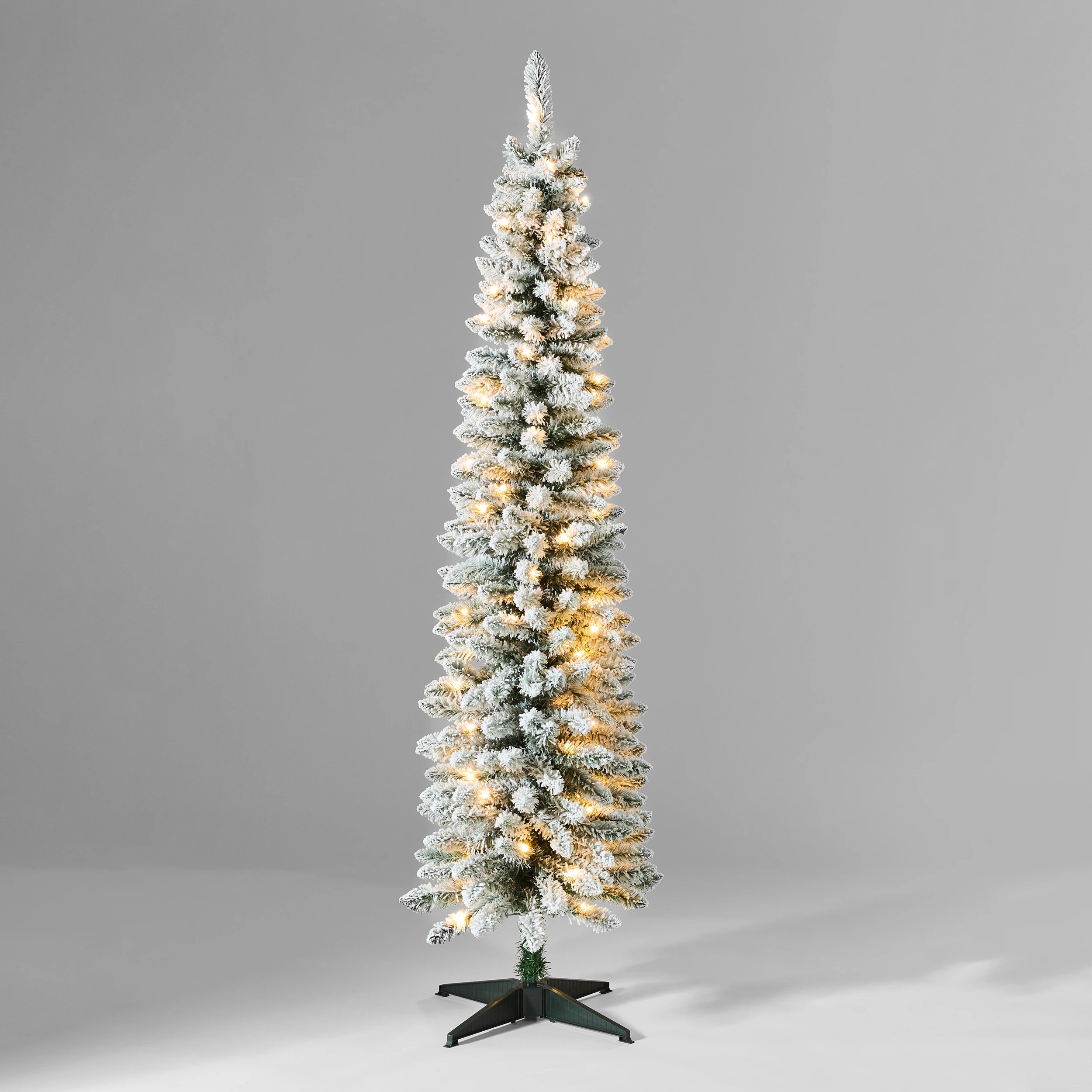 3 1.82m (6ft) Flocked Slim Prelit Christmas Tree, 3 of 7