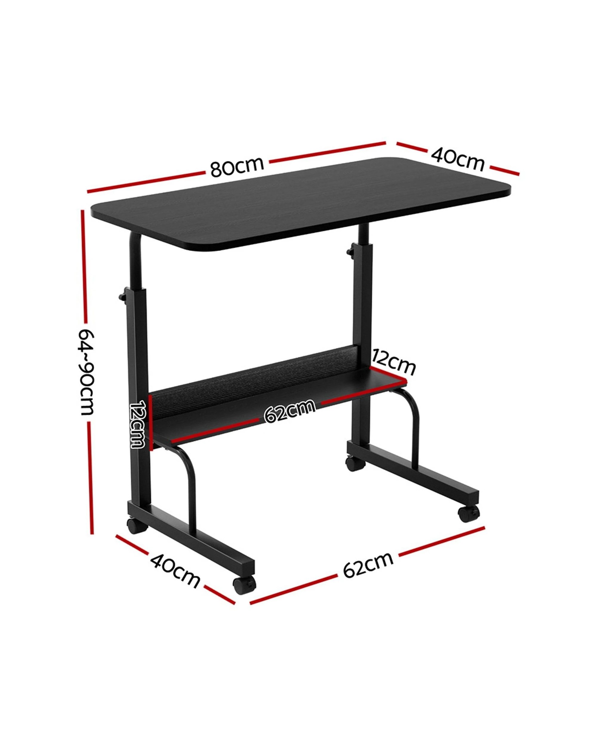 2 Artiss Laptop Desk Portable Sit Stand Desks Height Adjustable Workstation 80CM - Black, 2 of 4