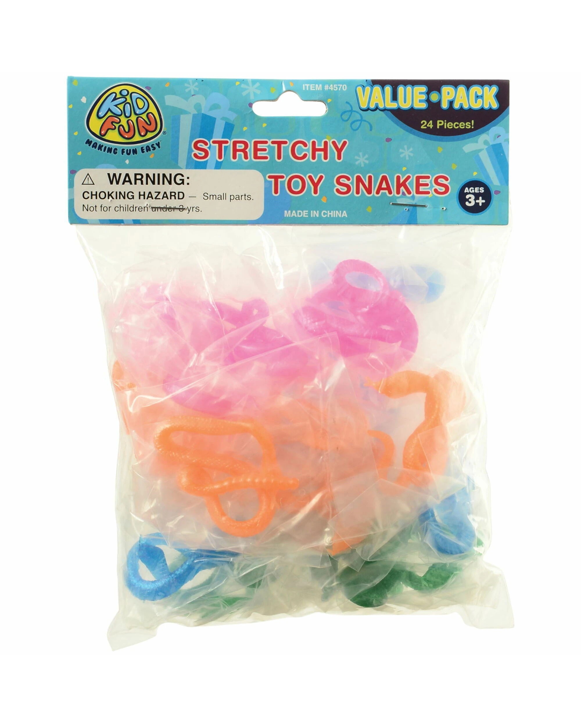 2 Partyrama Neon Stretchy Snakes Pack of 24, 2 of 2
