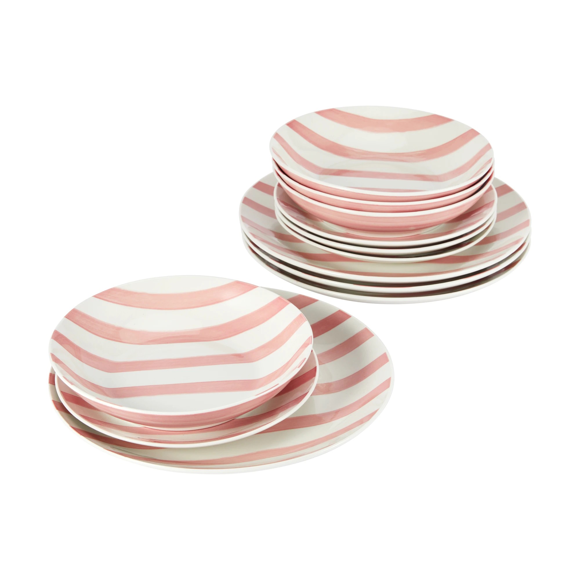 2 Pink Stripe 12 Piece Dinner Set, 2 of 7