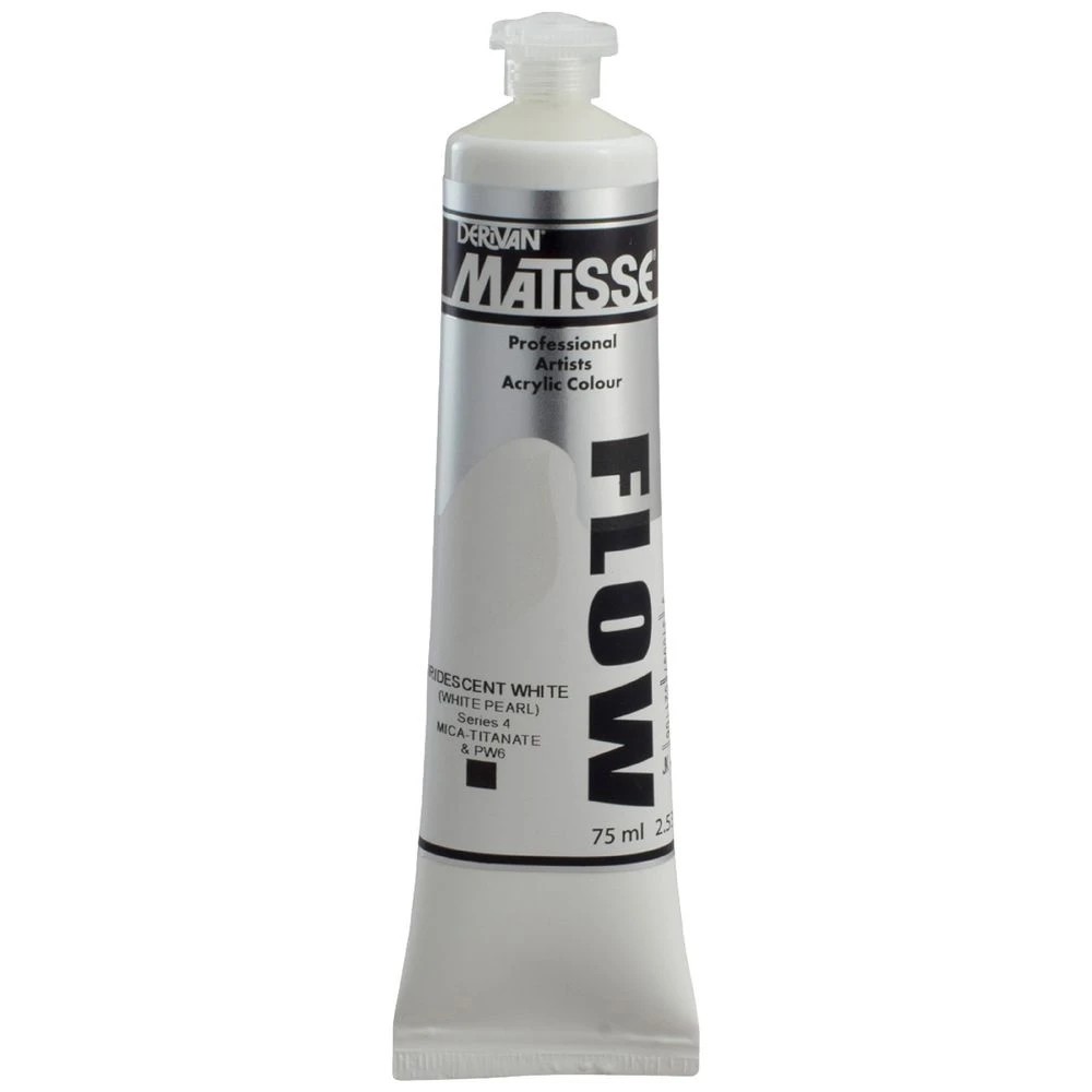 1 Derivan Matisse Flow Paint 75mL Iridescent White S4, 1 of 2