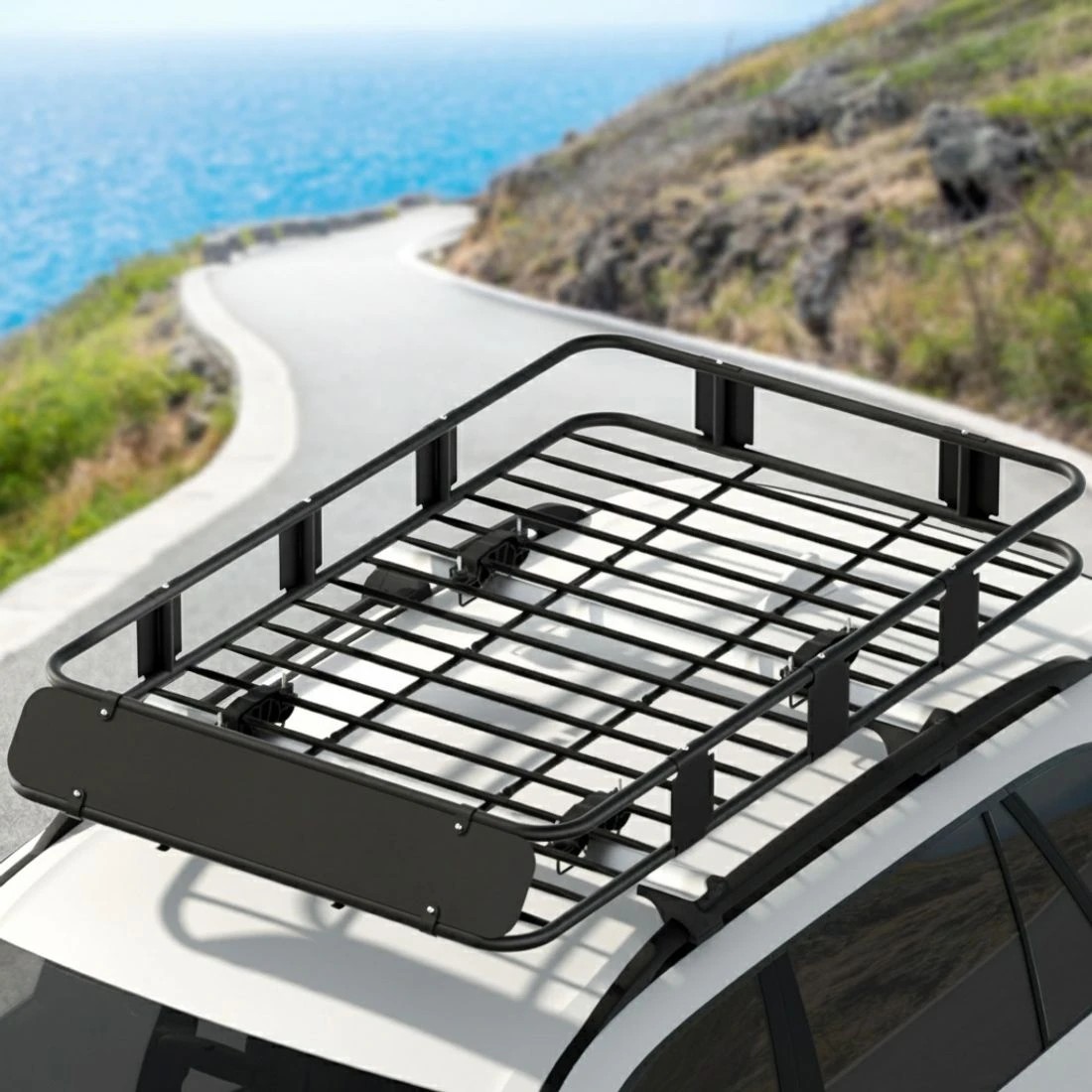 5 Giantz Universal Car Roof Rack Basket Luggage Vehicle Cargo Carrier 160cm - Black, 5 of 6