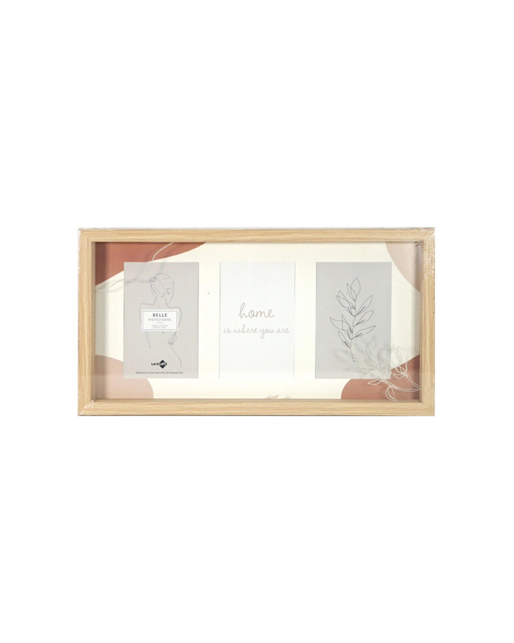 1 Unigift Belle Collage 3 Openings Photo Frame Display Home Decor 4x6in - Natural, 1 of 1