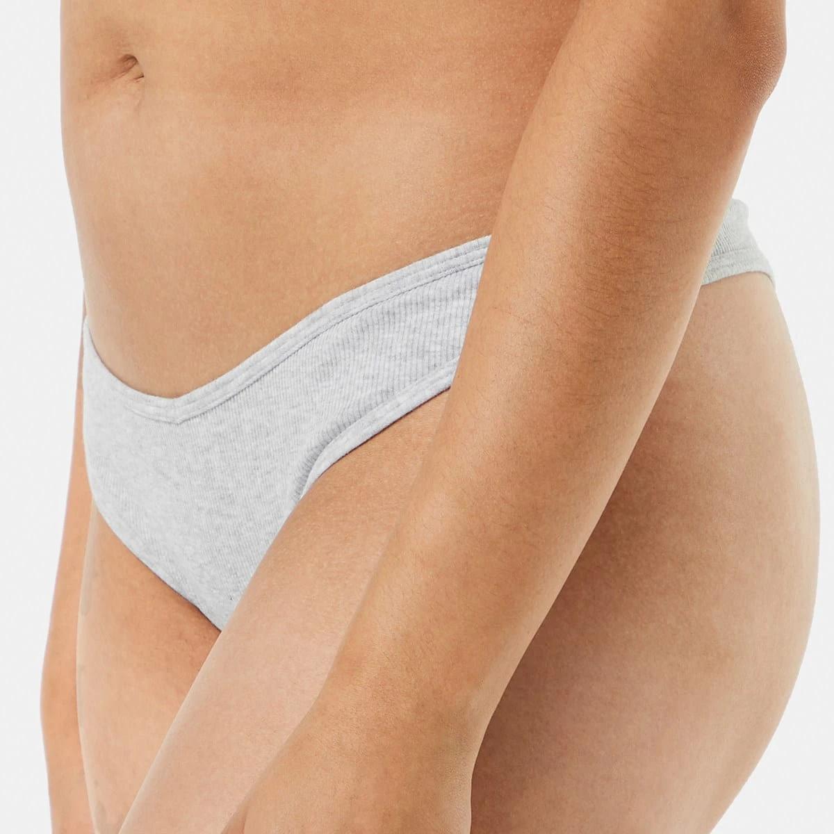 2 Ribbed G-string Briefs SILVER MARLE, 2 of 4