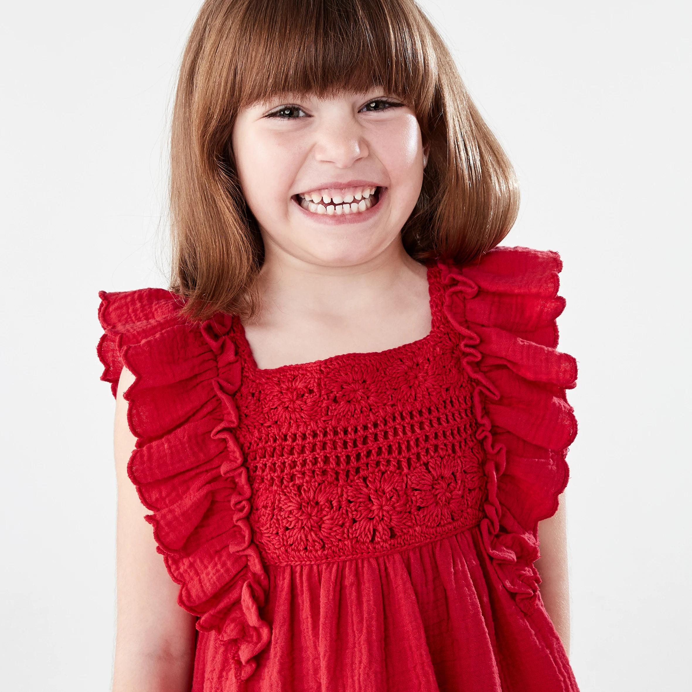 3 Crochet Bib Dress STRAWBERRY, 3 of 7