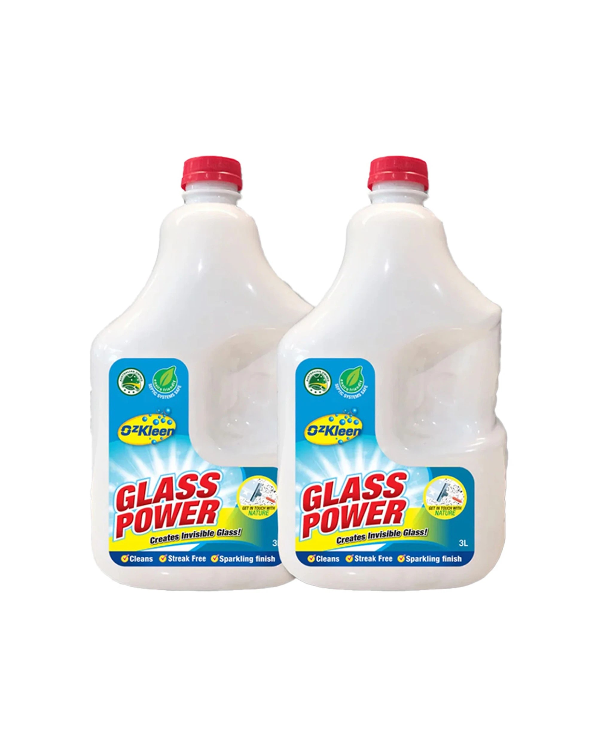 1 OzKleen Glass Power 2-Pack 3L - Streak-Free Sparkling Cleaner - Clear, 1 of 1