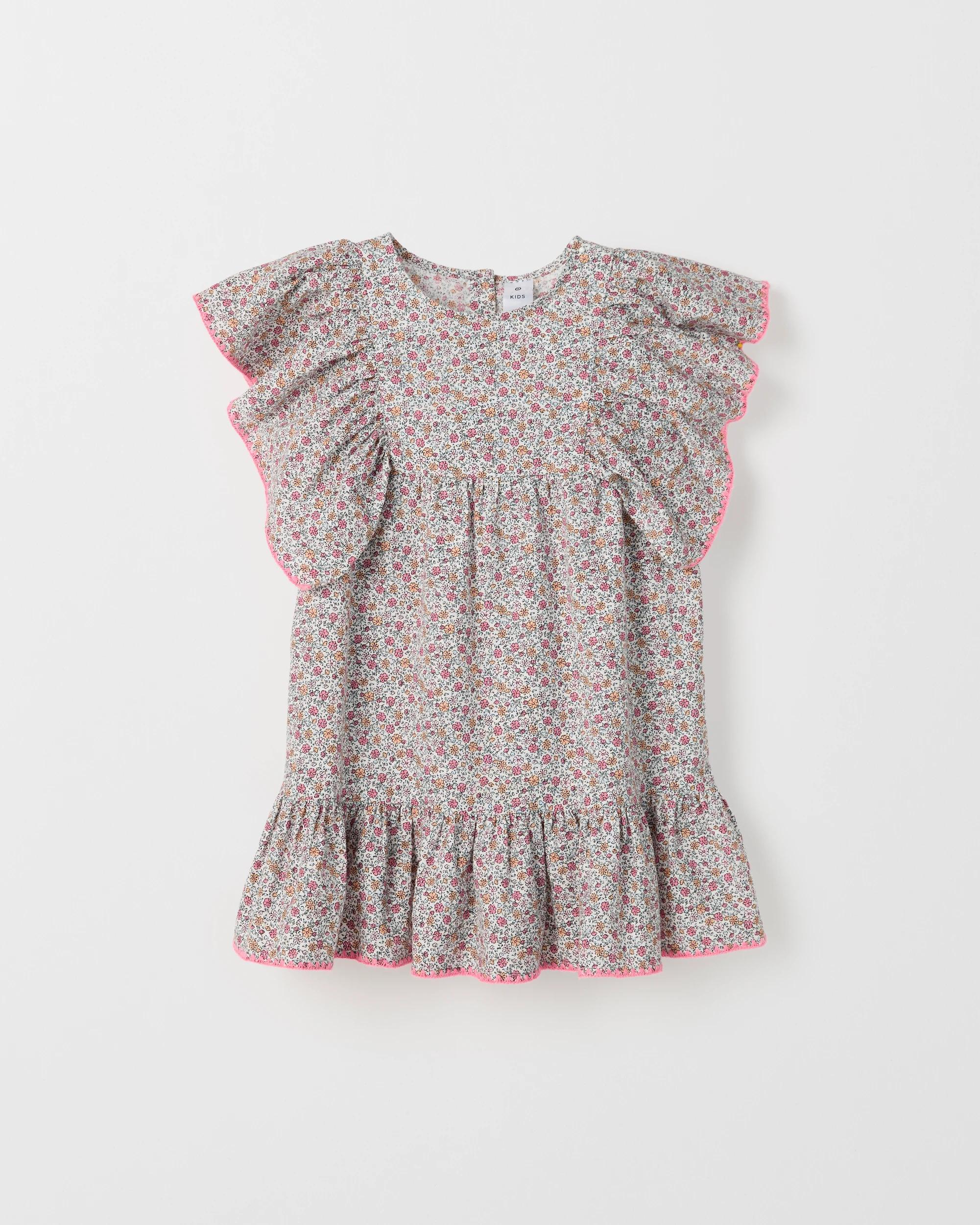 1 Target Kids Woven Embroidered Dress MULTI DITSY, 1 of 2