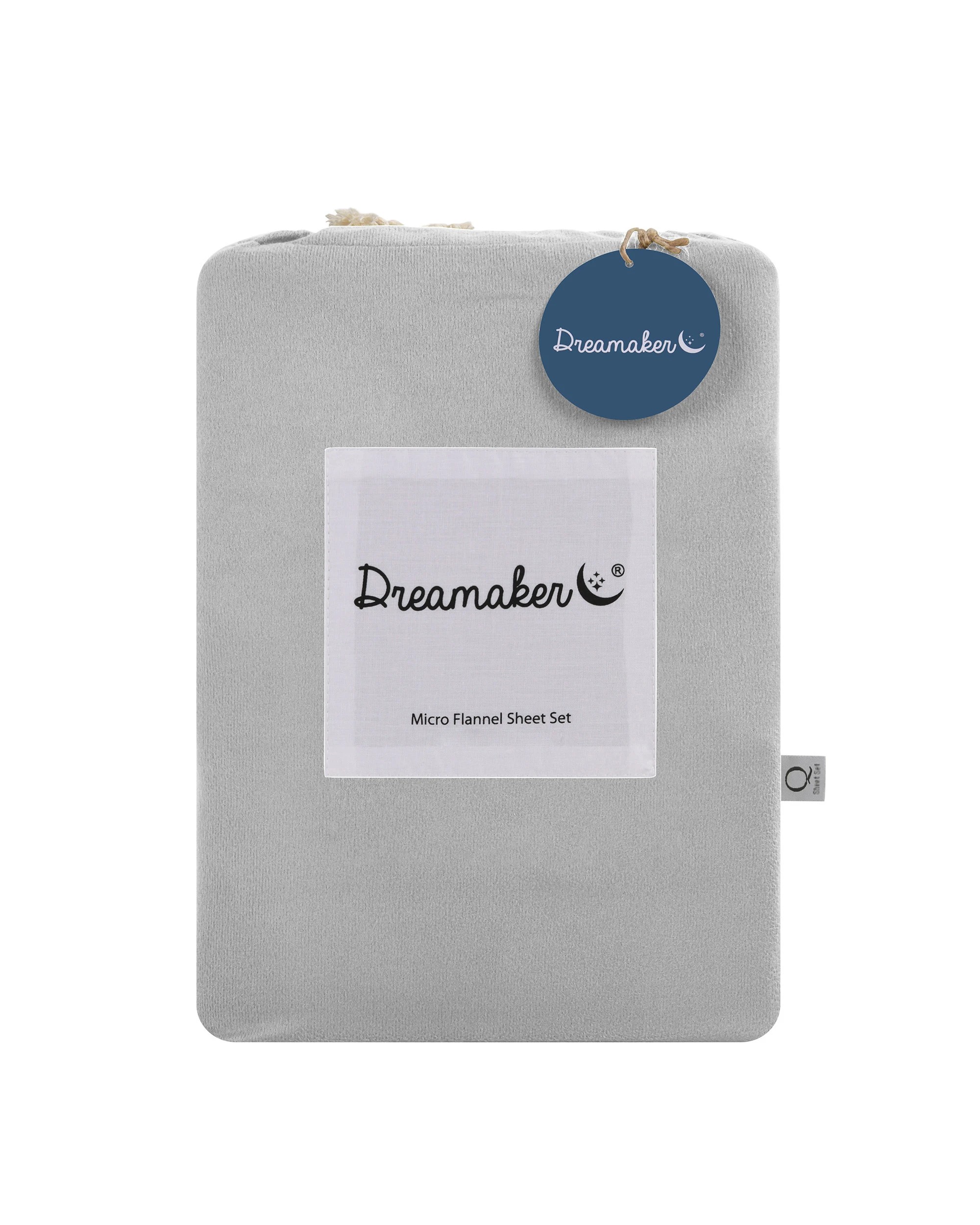 8 Dreamaker Micro Flannel Sheet Set - Queen Bed - Silver, 8 of 8