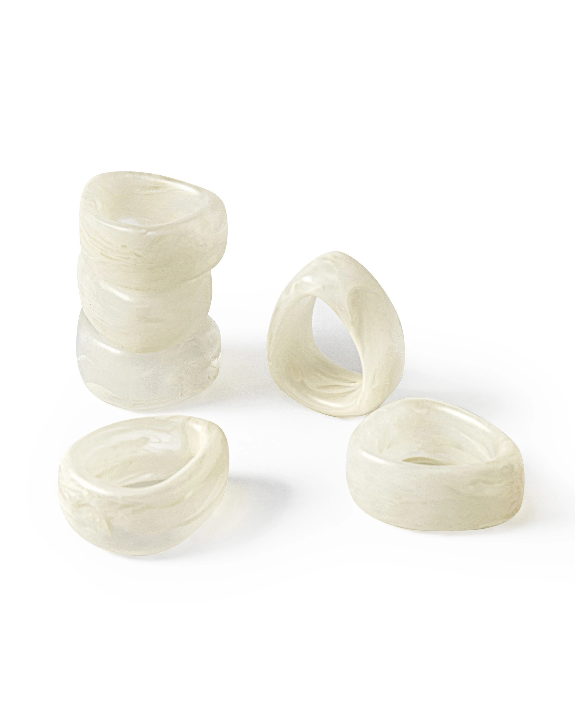 1 Cadence & Co. Chianti Resin Napkin Rings Set of 6 - Vanilla, 1 of 6