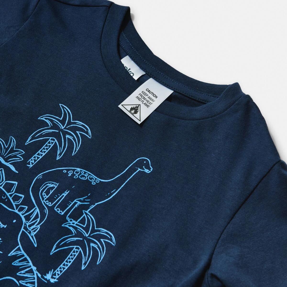 5 Short Sleeve Knit Pyjama Set NAVY DINOS, 5 of 6