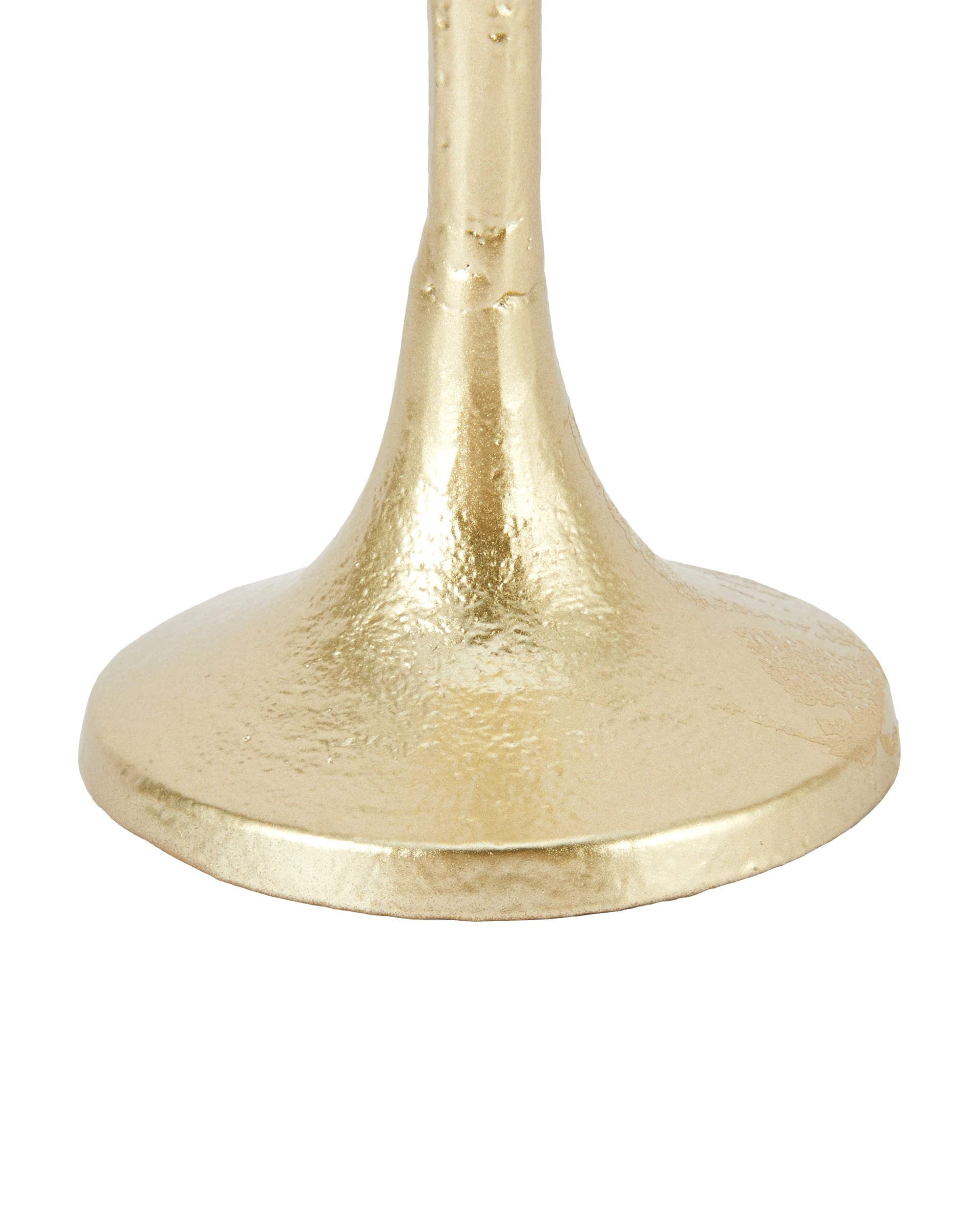 4 Brass Look Palm Taper Candle Holder, 4 of 5
