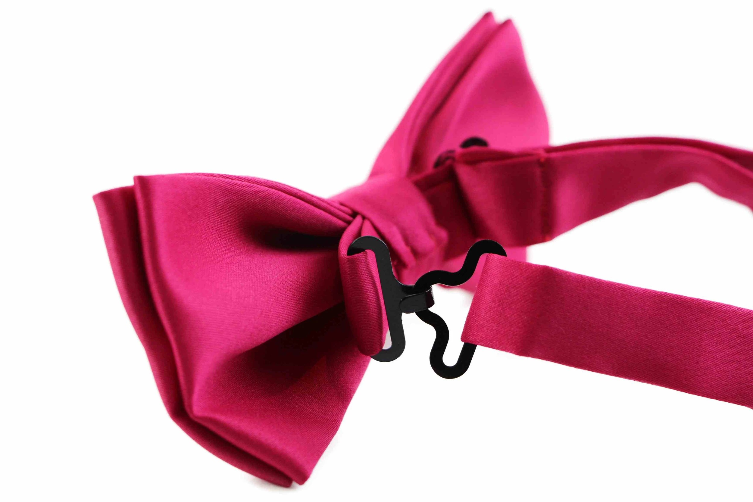 2 Zasel Mens Matt Solid Plain Magenta Colour Bow Tie, 2 of 2