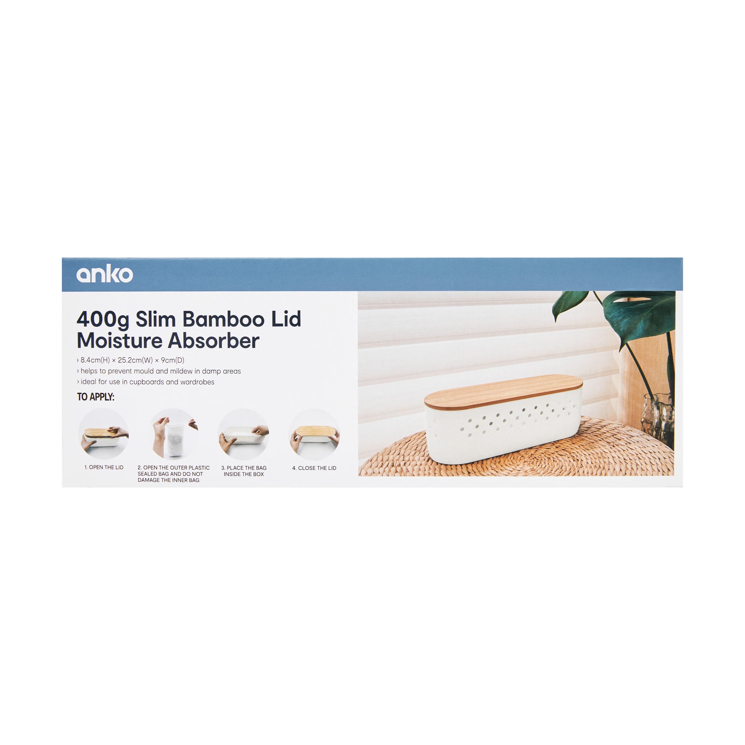 1 400g Bamboo Lid Slim Moisture Absorber, 1 of 6