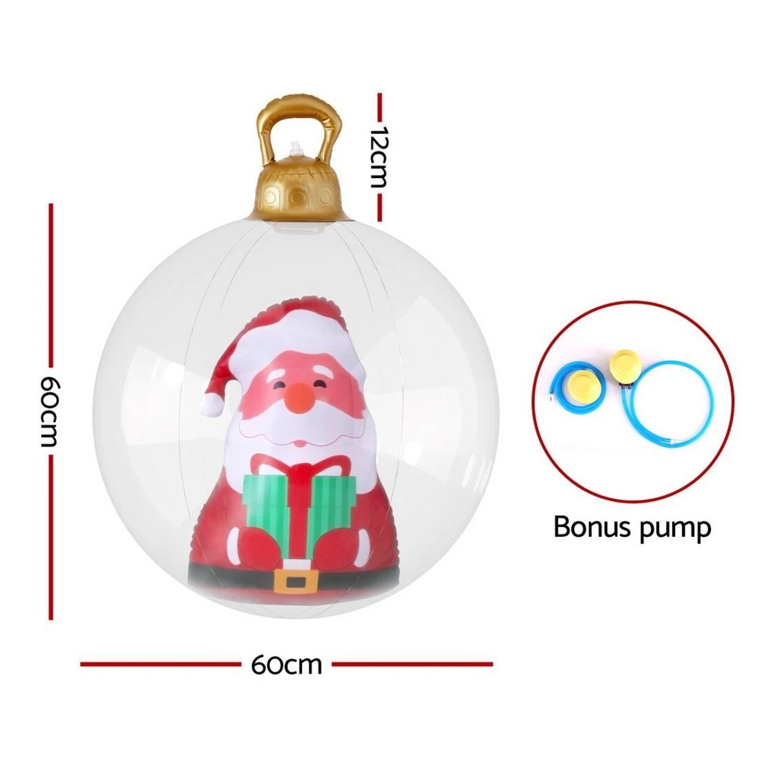 3 Jingle Jollys Christmas Inflatable Ball 60cm Santa Decoration Giant Bauble - Multi, 3 of 7