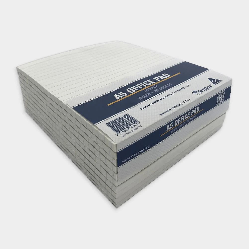 2 Writer A5 Office Pad Ruled 80 Sheets 10 Pack, 2 of 3