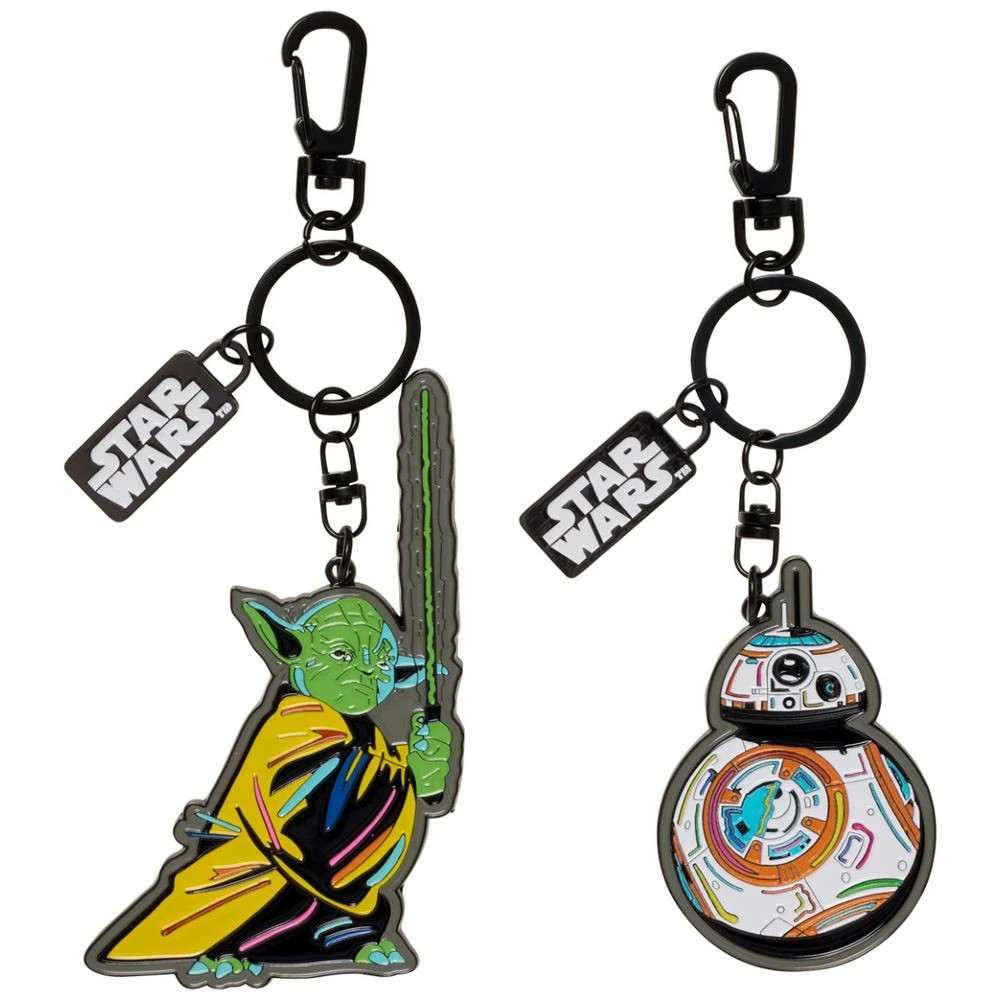 1 Lucasfilm Yoda & BB-8 Metal Key Ring 2 Pack, 1 of 4