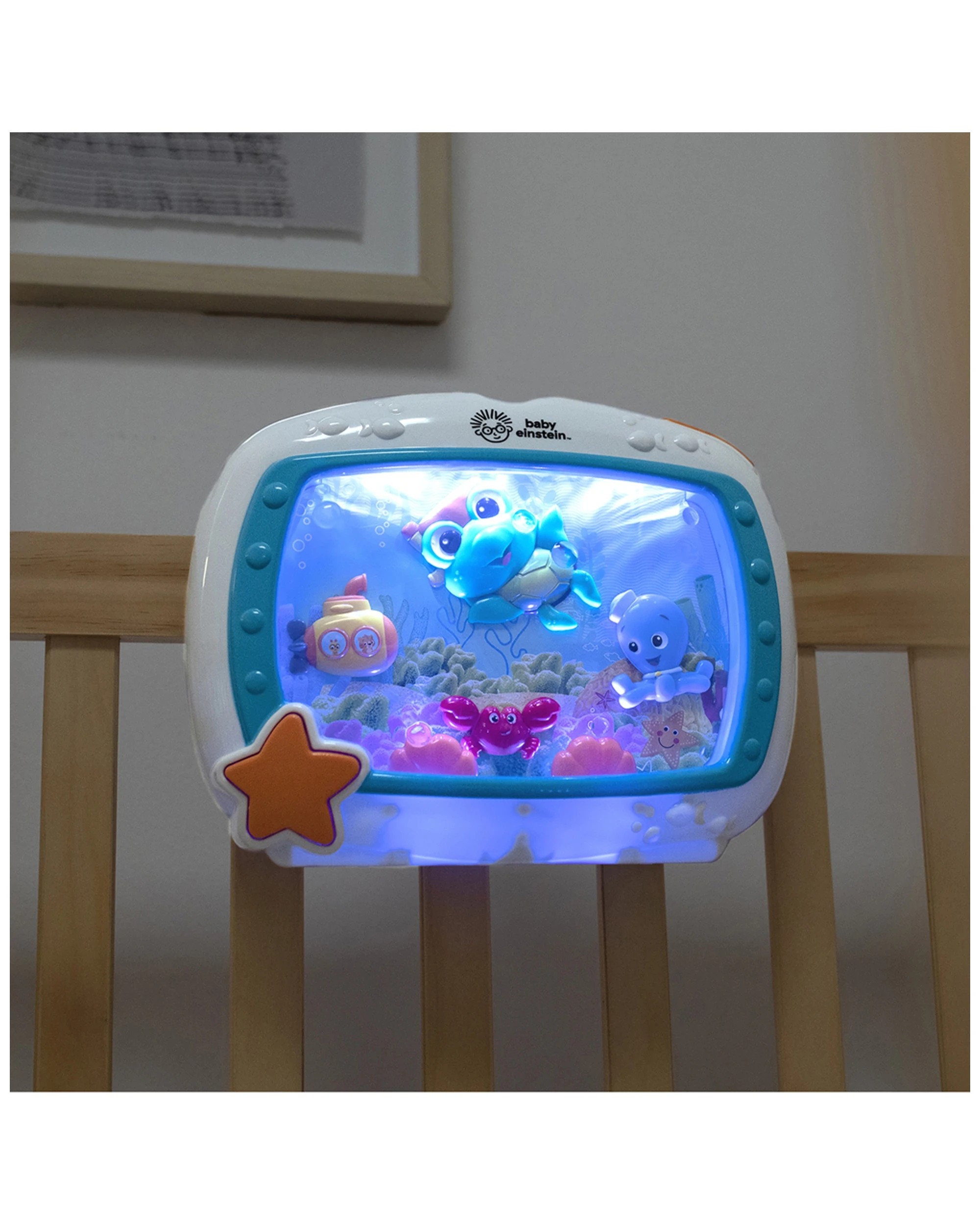 6 Baby Einstein Sea Dreams Soother Baby Sleep Soother Remote Control Crib Toy 0m+ - White, 6 of 6
