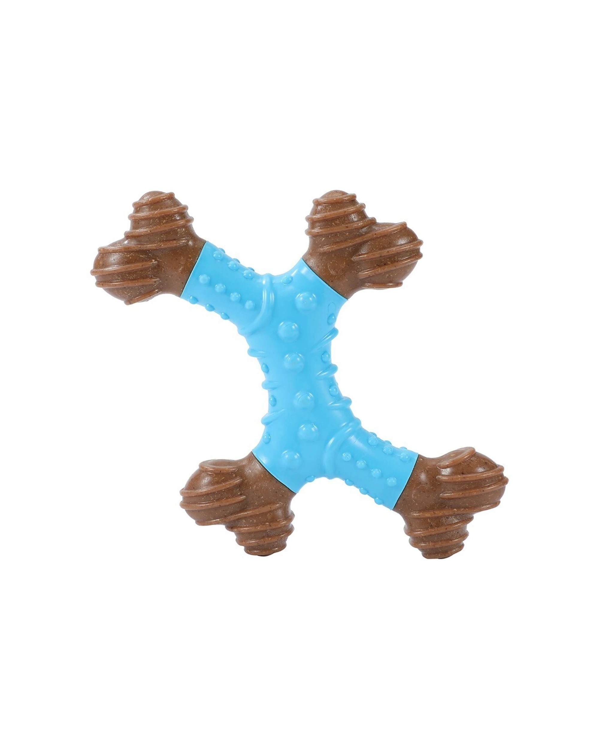 3 Paws And Claws BooBone 4 Way Dental Dog Bone Chew Toy 2 Pack Peppermint Bamboo - Blue, 3 of 4