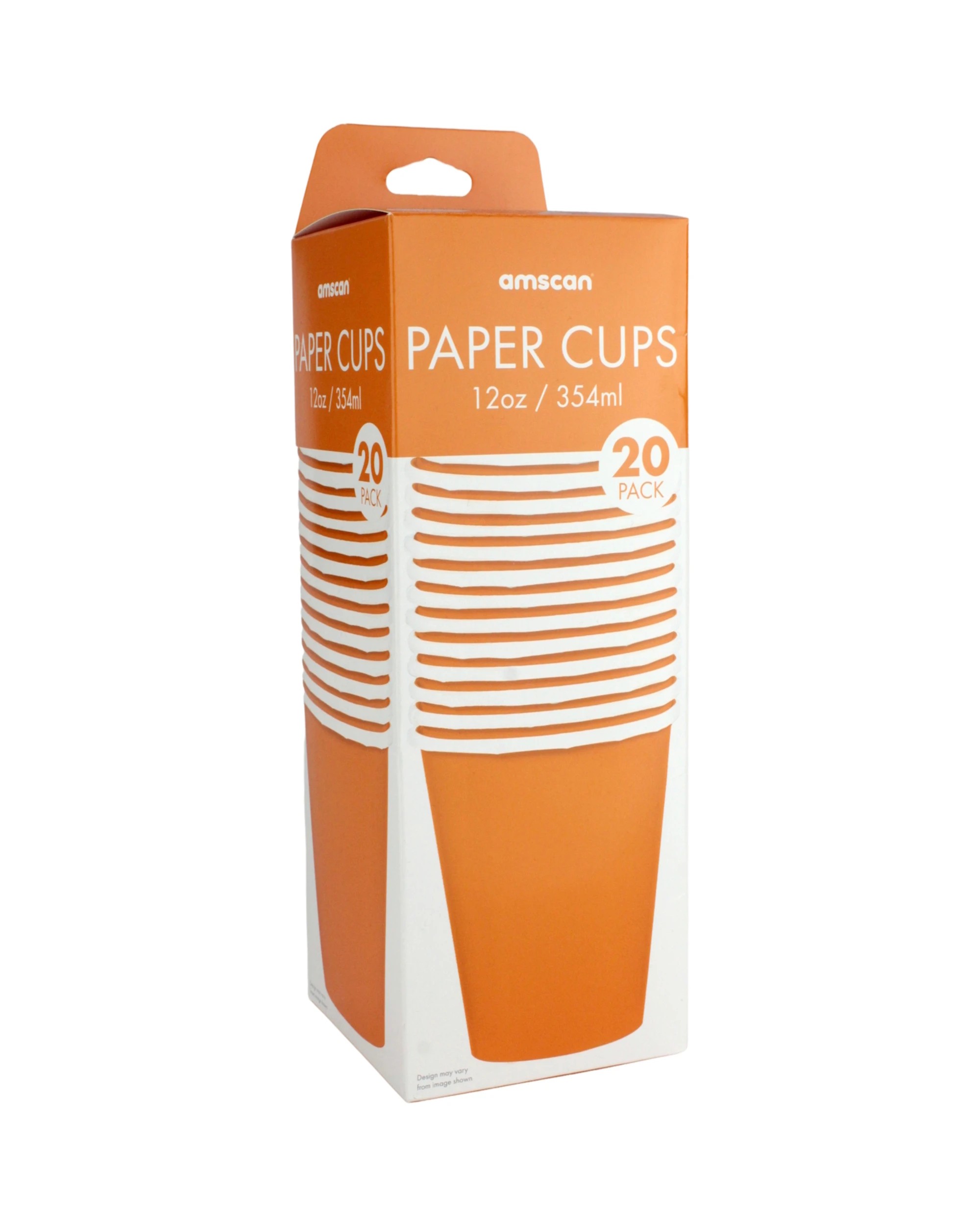 2 Amscan Paper Cups 354ml Pack of 20 - Pumpkin Orange - Pumpkin Orange, 2 of 3
