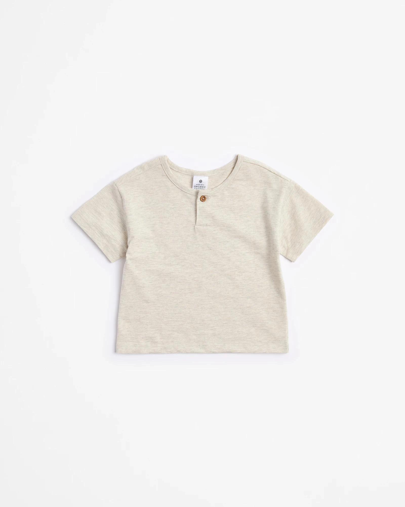 2 Target Baby Baby Organic Cotton Henley T-shirt 2 Pack OATMEAL STRIPE, 2 of 4