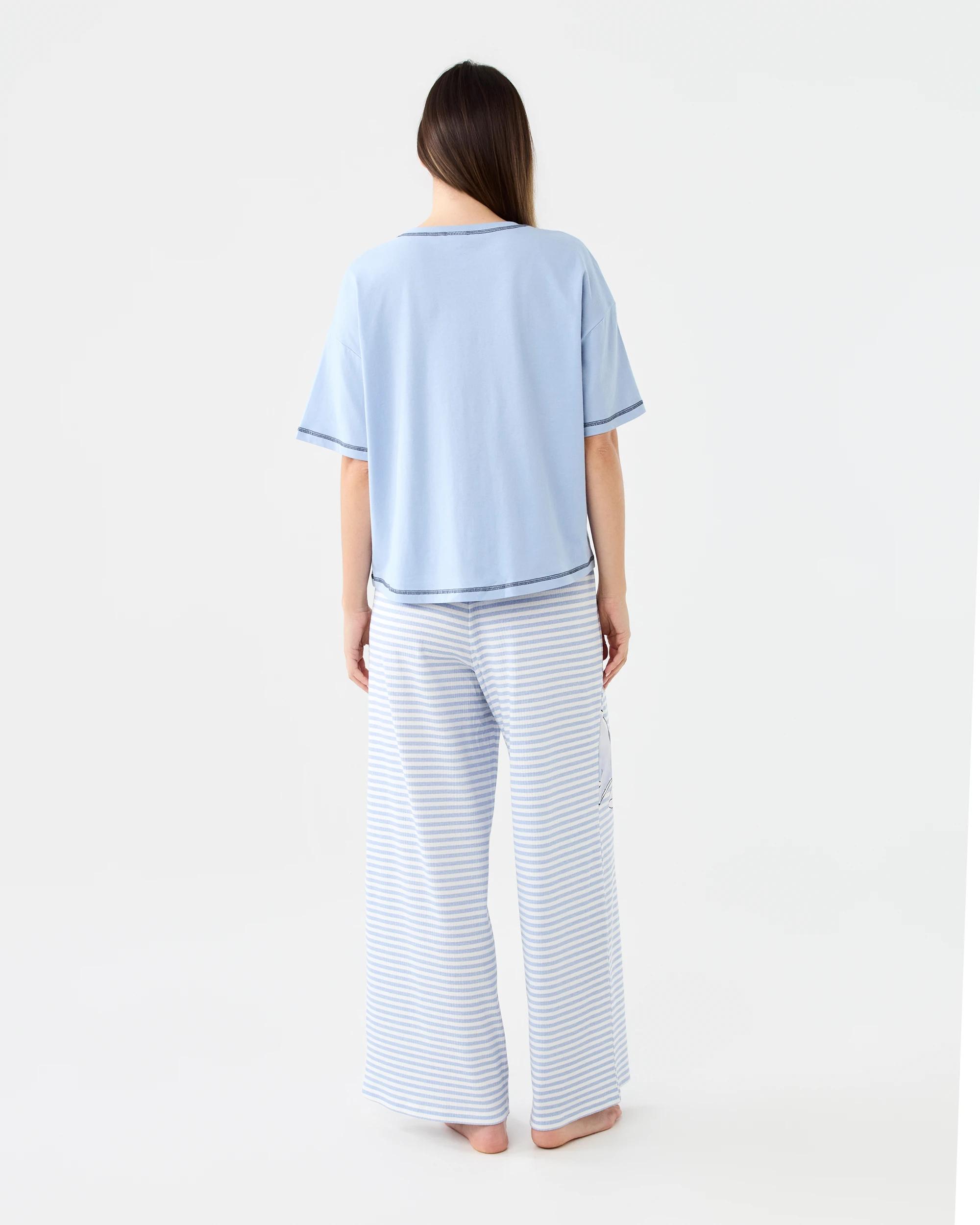 3 Eeyore License Knit T-shirt and Rib Pants Pyjama Set Eeyore Stp, 3 of 7