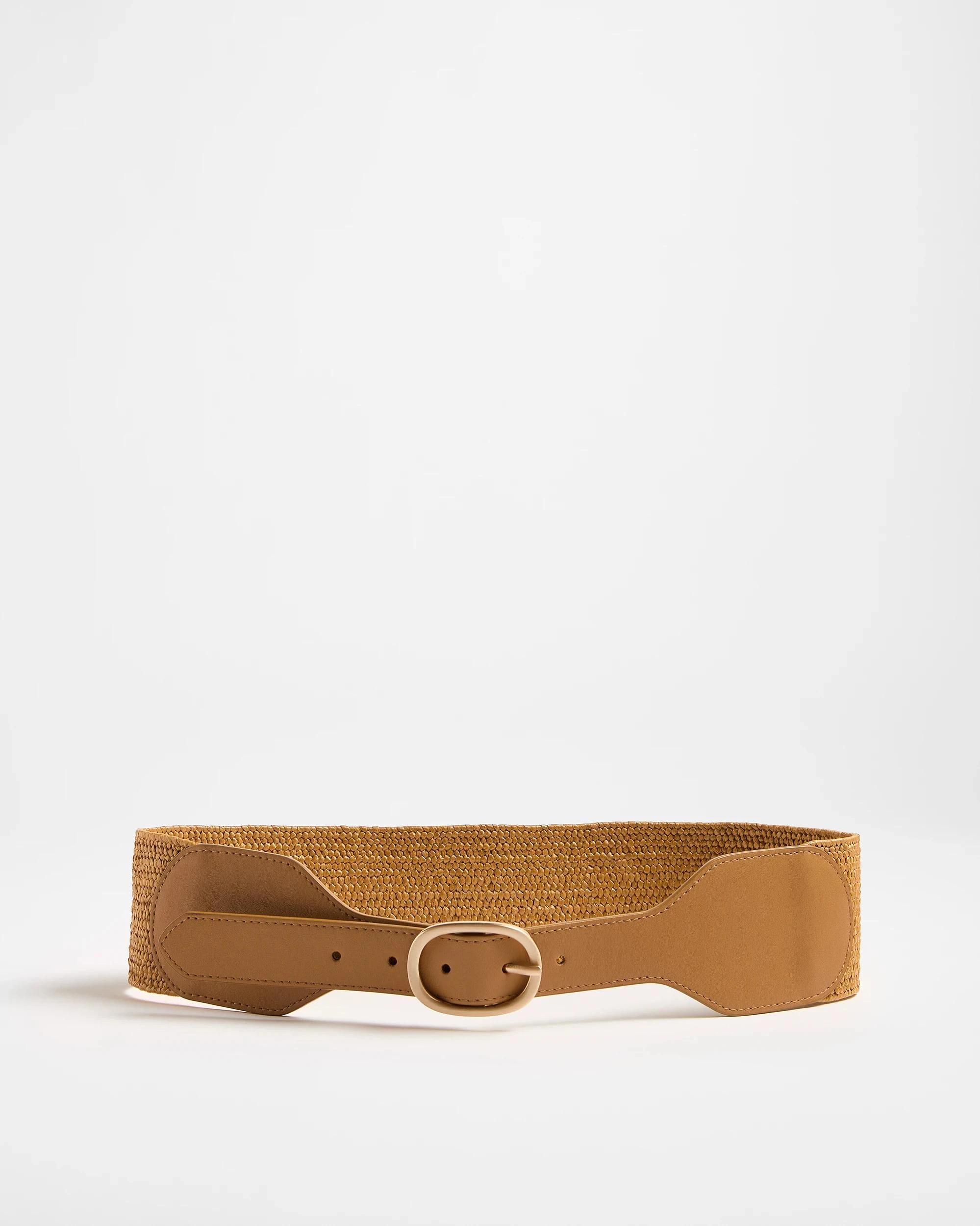 1 Target Summer Buckle Stretch Belt DARK NATURAL, 1 of 2