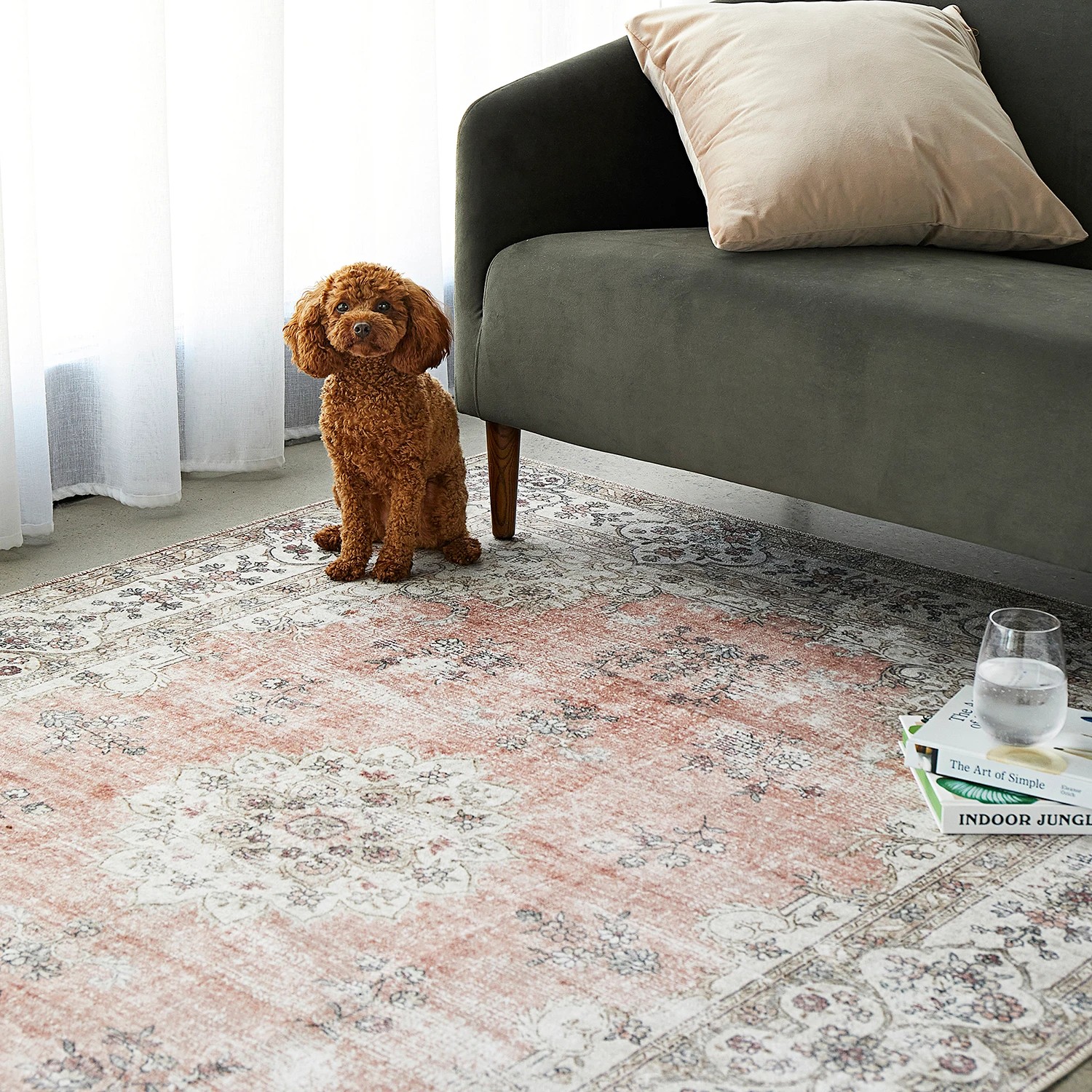 Common Ground Rugs Union Coco 270x180cm - Large Washable Rug - Pink - Kmart