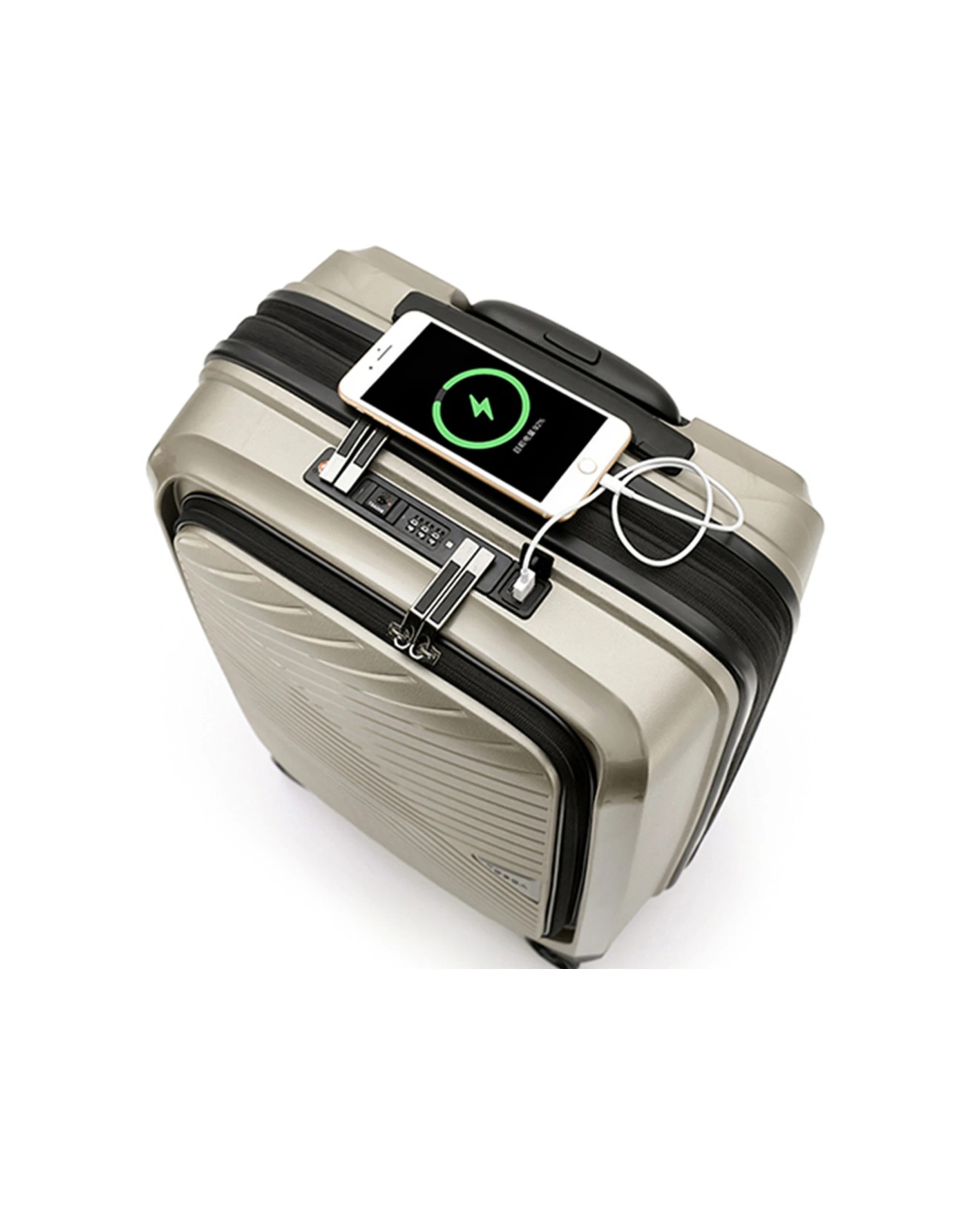 3 Tosca Space-X 20" Onboard Luggage With Laptop Storage - Gold, 3 of 7
