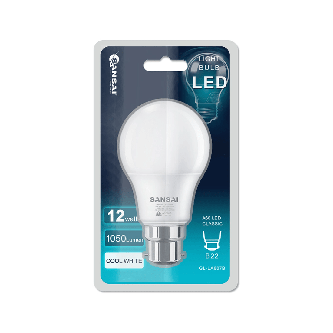3 Sansai Home/office Led 1050lm Light Bulb A60 12w B22 Bayonet Cool White 6500k
 - White, 3 of 3