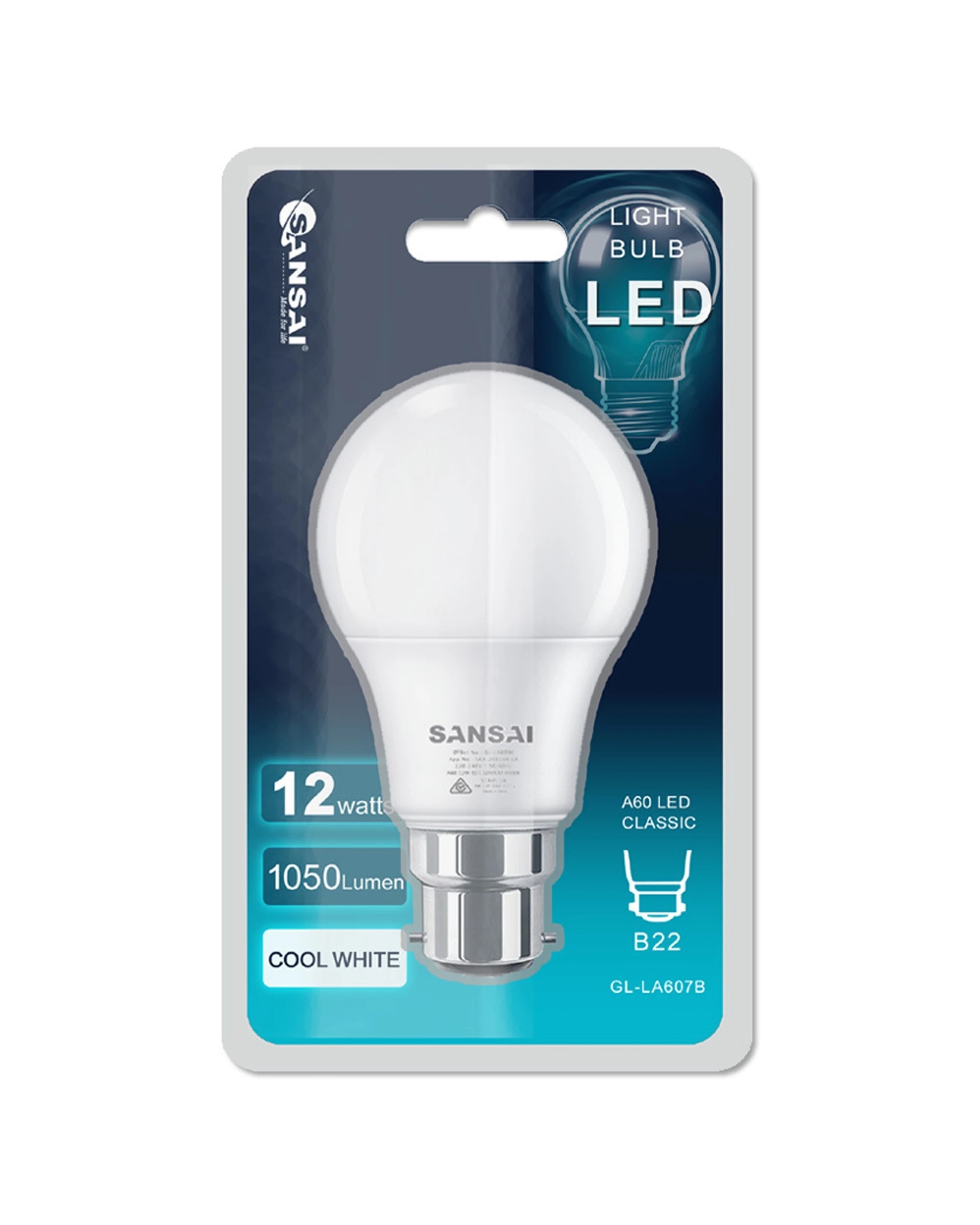 3 Sansai Home/office Led 1050lm Light Bulb A60 12w B22 Bayonet Cool White 6500k
 - White, 3 of 3