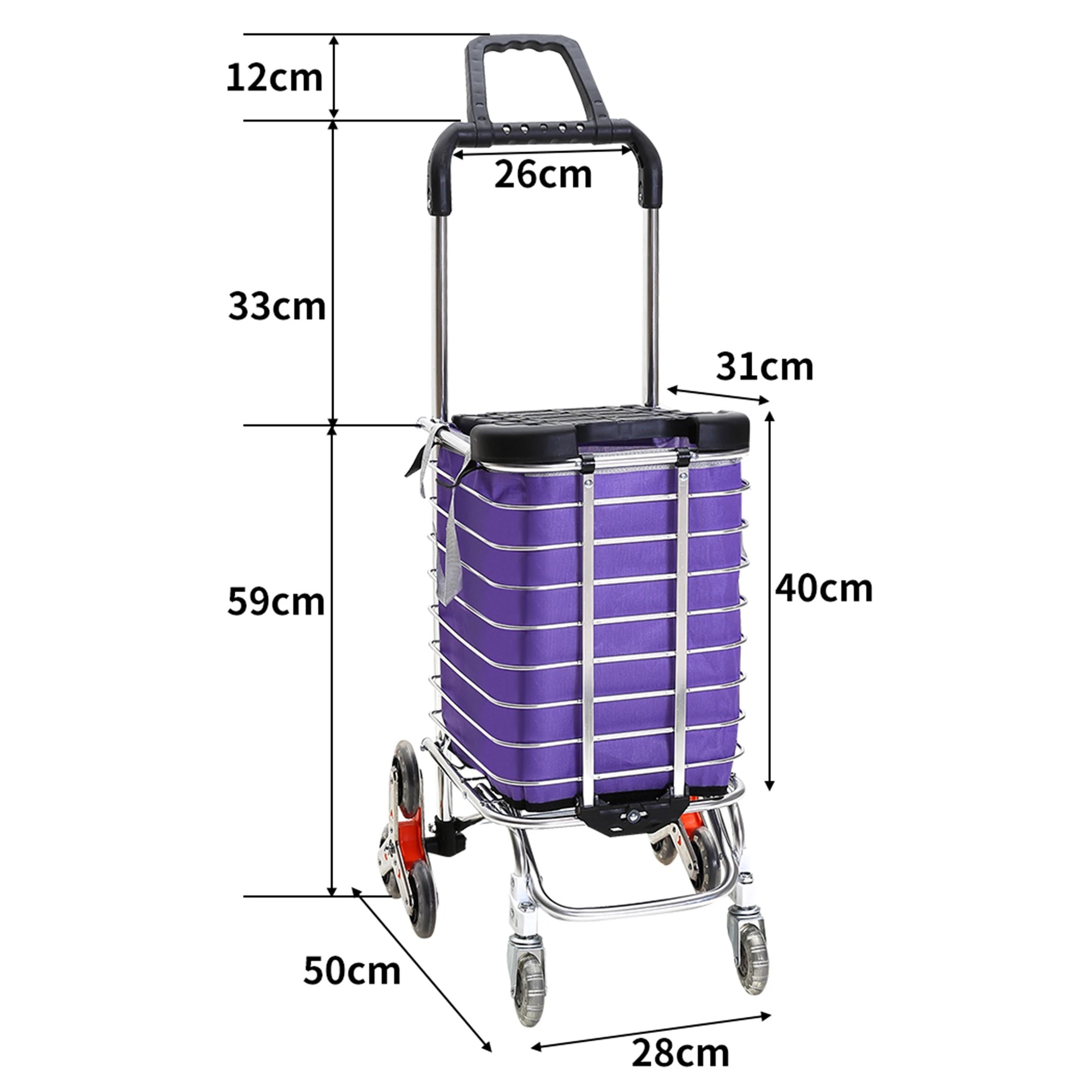 3 Traderight Foldable Stainless Steel Shopping Trolley Cart, 3 of 5