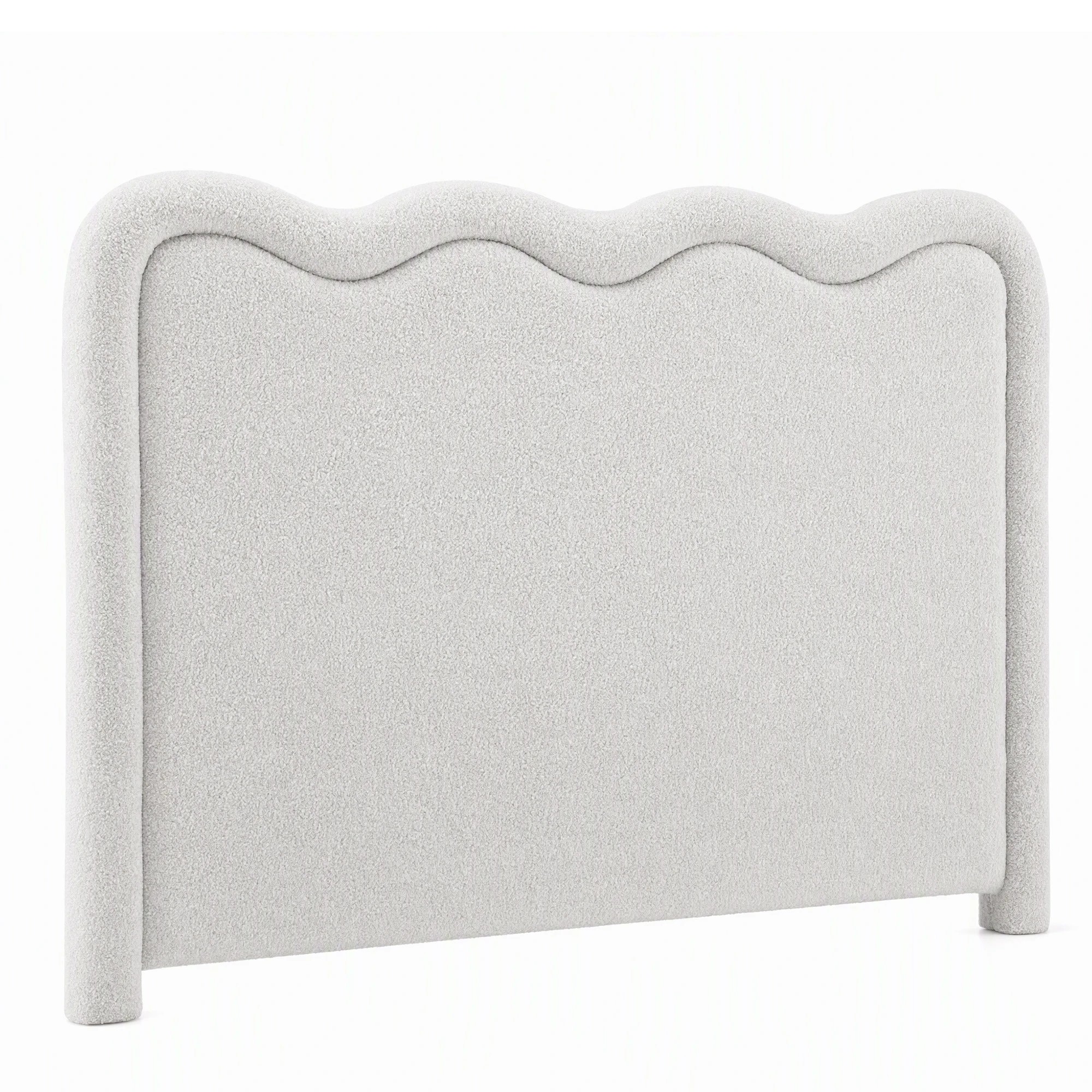 Artiss Boucle Bed Head Upholstered Wavy Headboard - Queen Bed - Beige ...