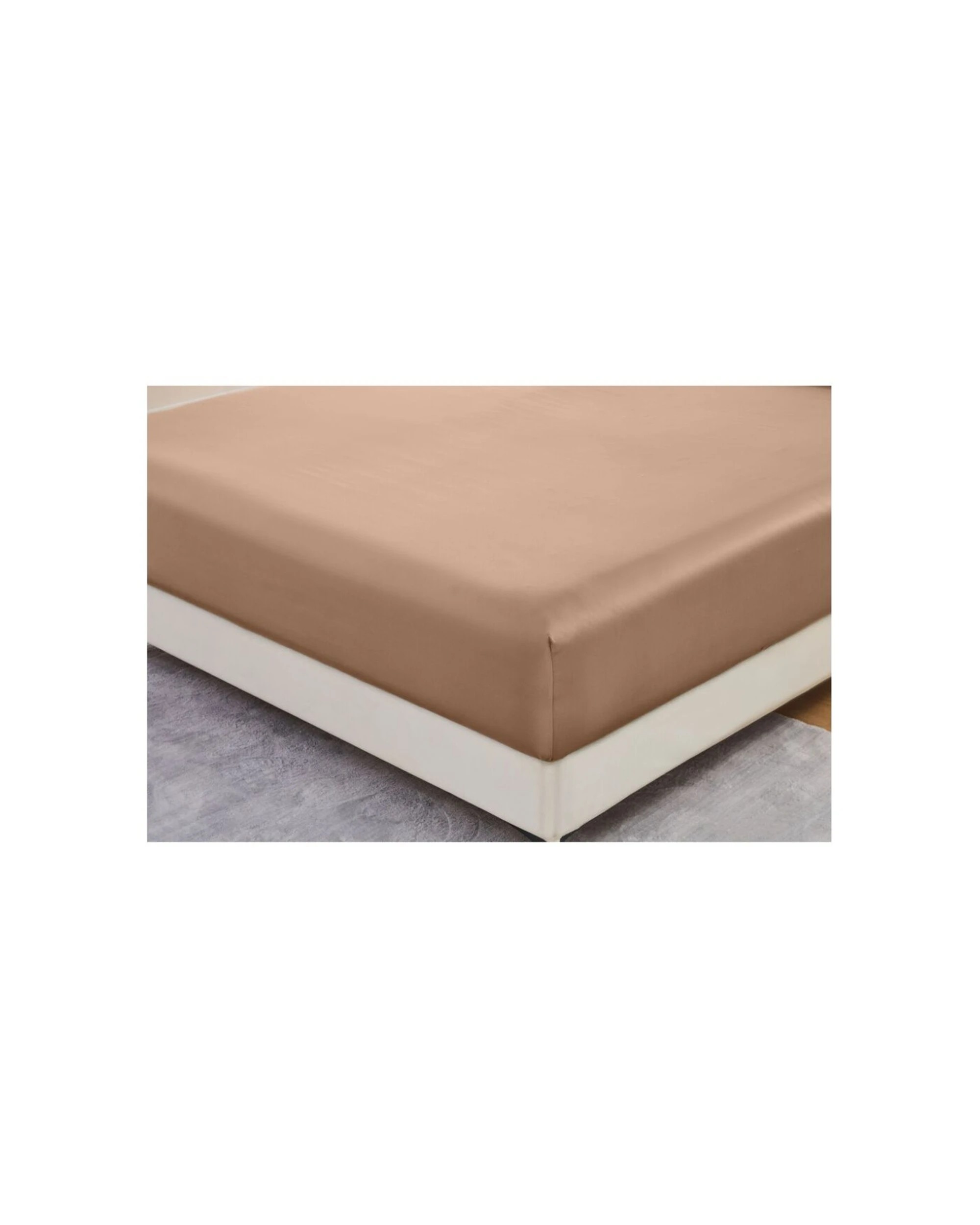 1 Grosvenor House 500TC Egyptian Cotton Fitted Bed Bedding Sheet - Double Bed - Beige, 1 of 5