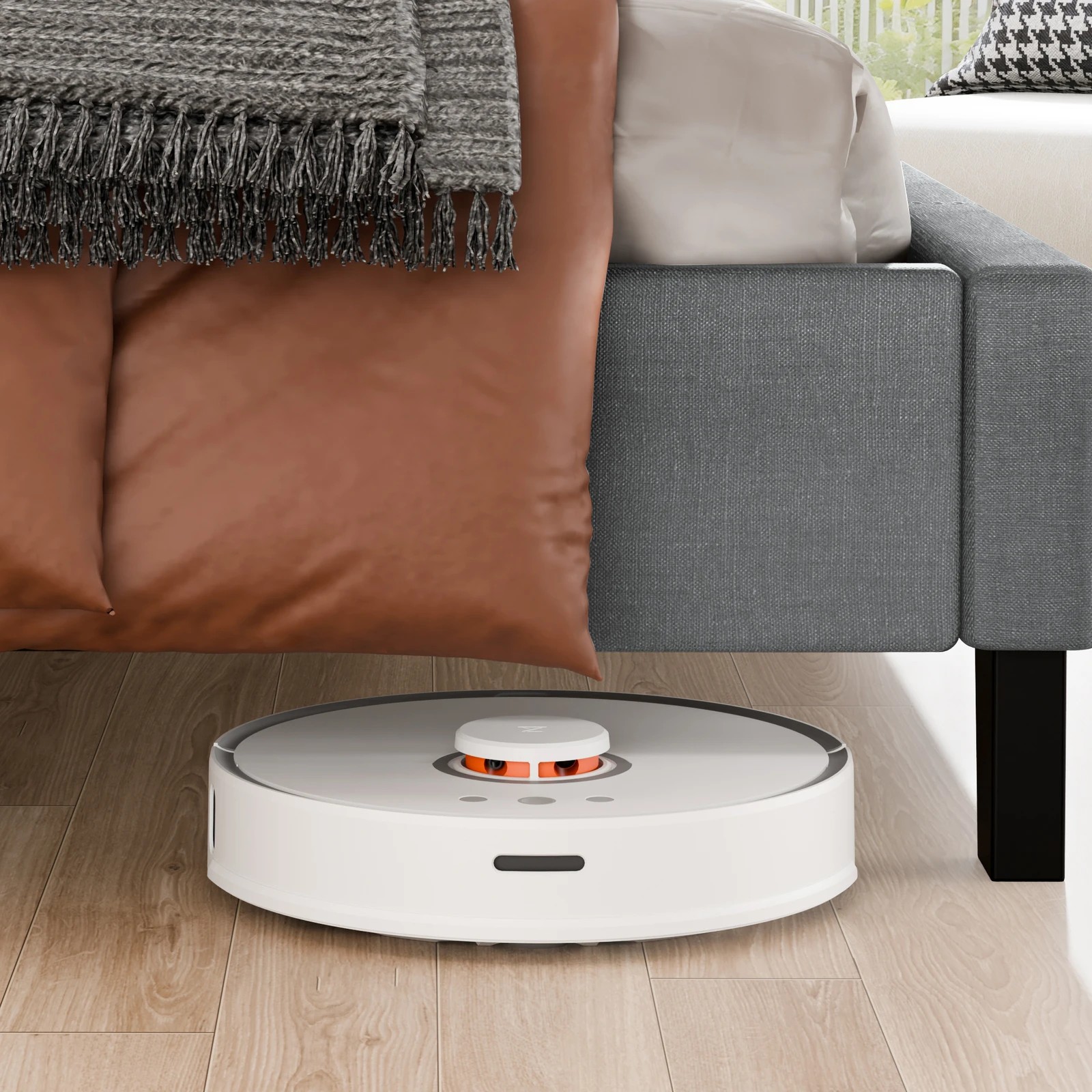 6 Alfordson Bed Frame Double Size Mattress Base Wooden Platform Fabric - Grey, 6 of 10