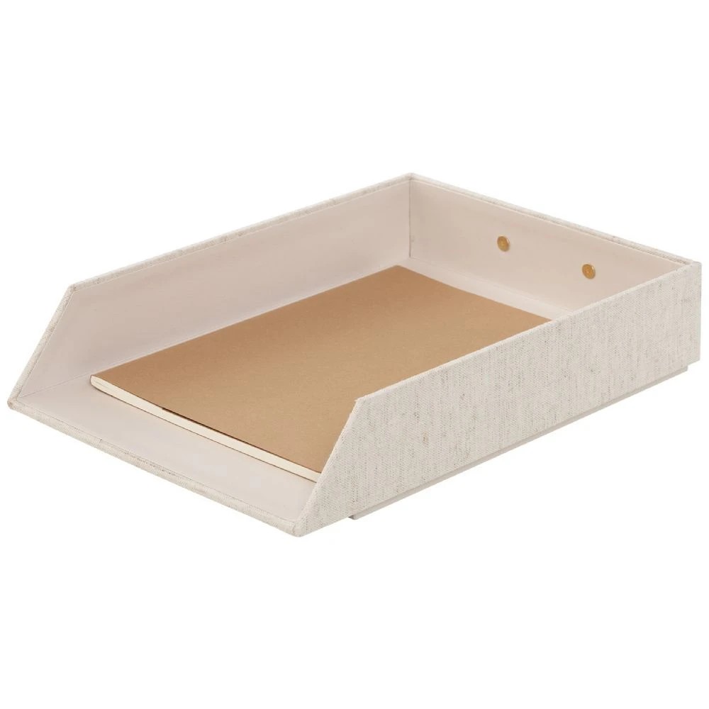 3 Otto Document Tray Natural Linen Look, 3 of 6