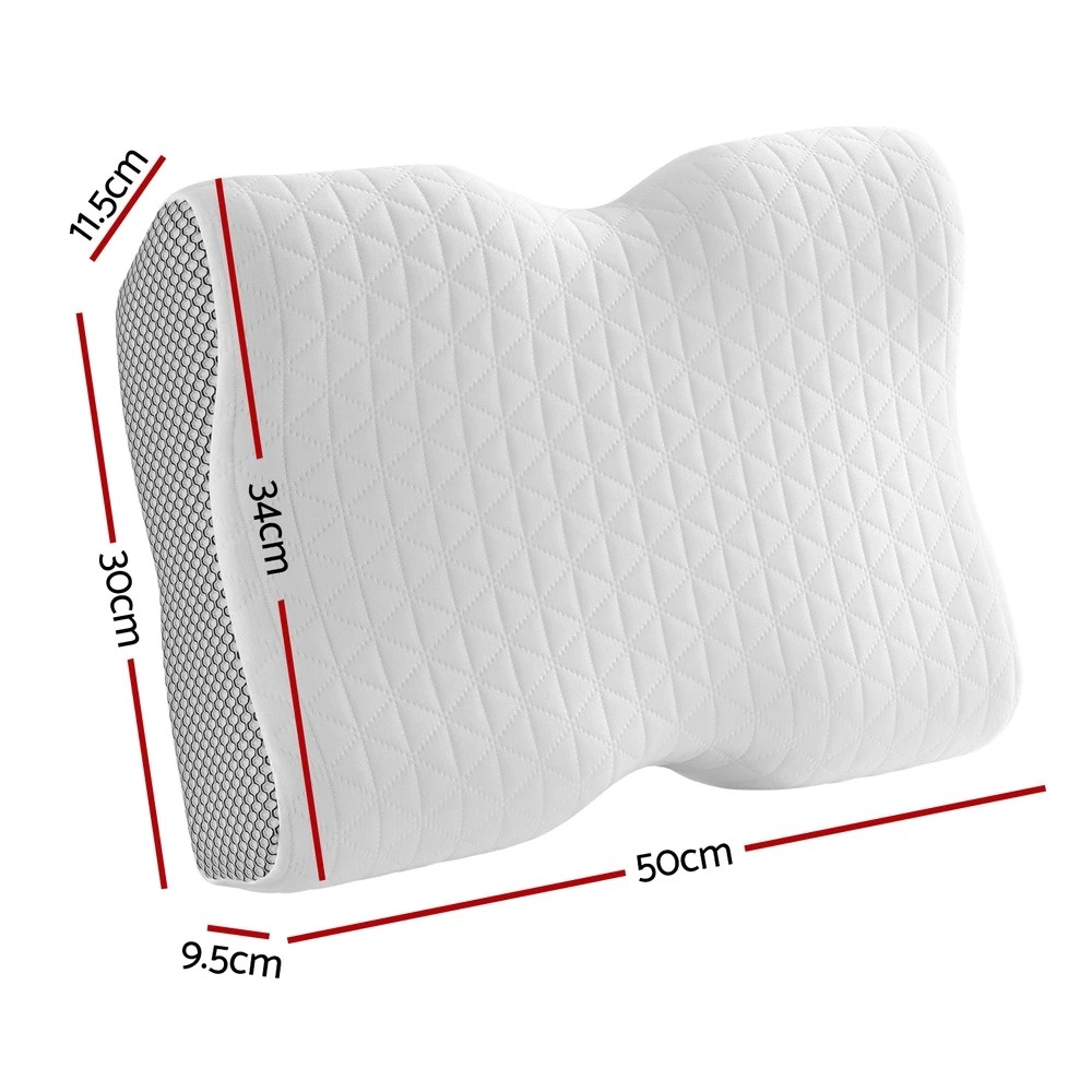 2 Giselle Memory Foam Pillow Contour Neck - White, 2 of 5