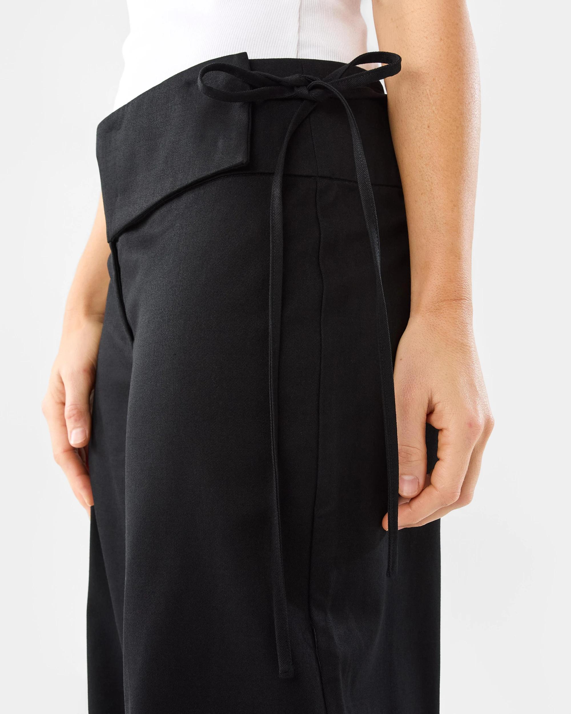 4 Side Tie Wide Leg Pants Black, 4 of 7